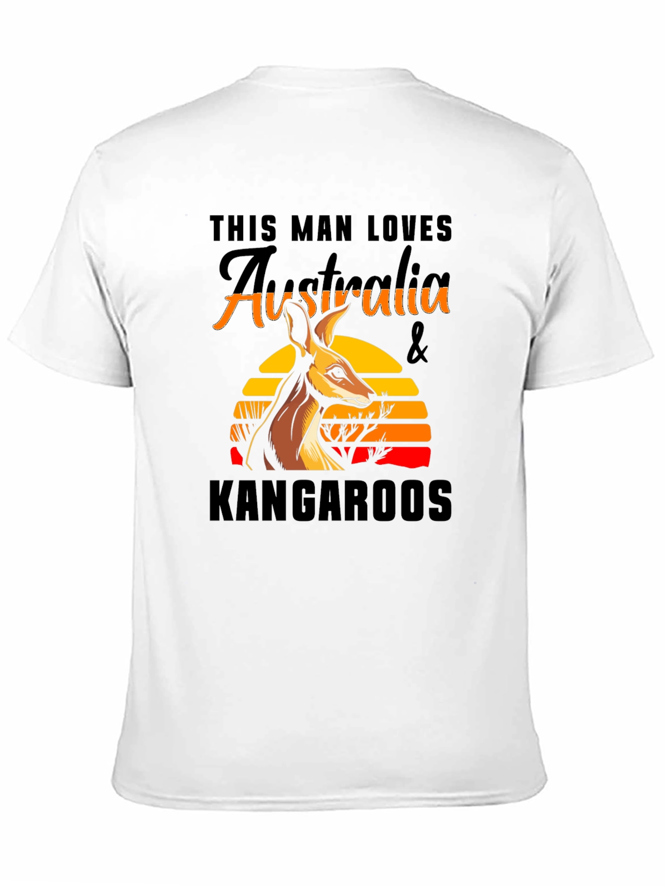 Australia Kangaroo T-Shirt Mens Black Graphic Tee