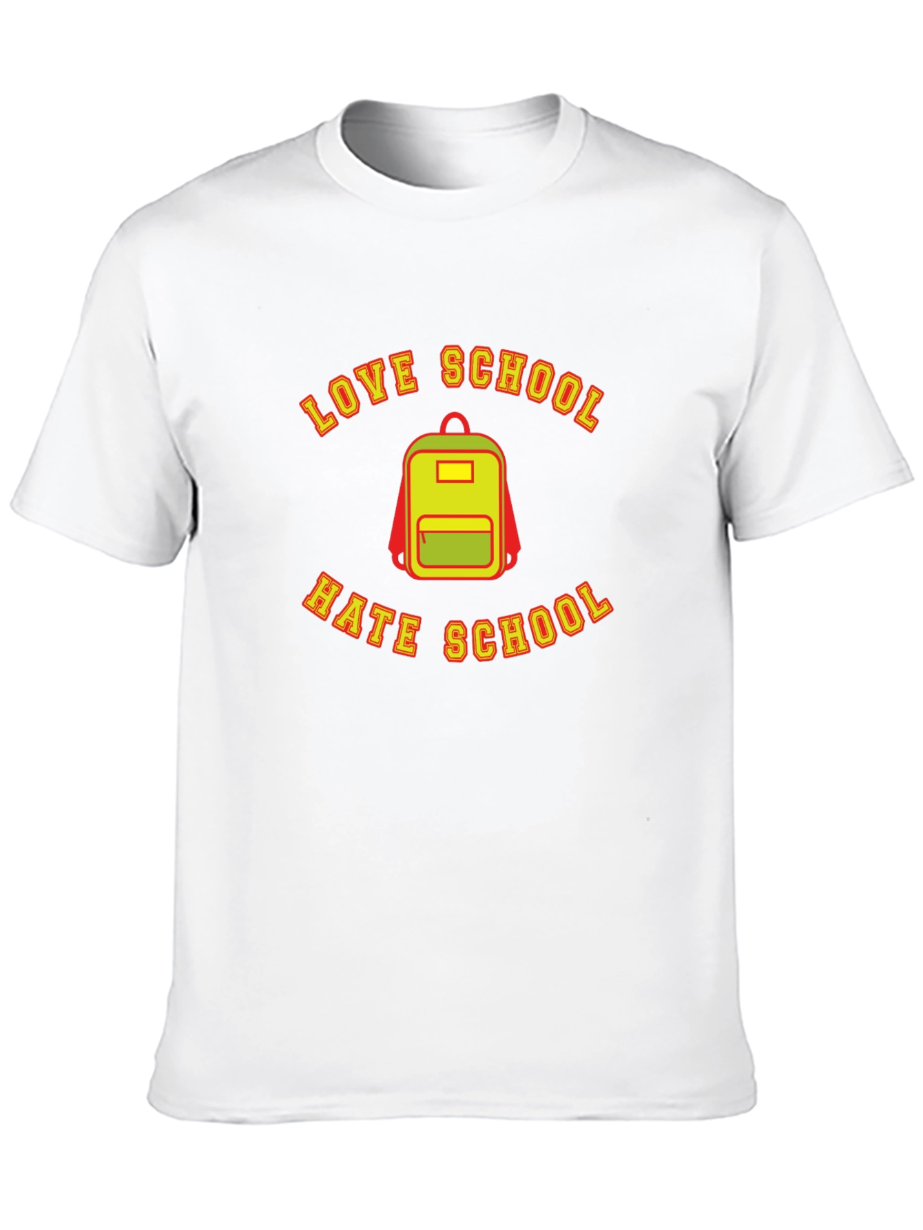 Love Hate School Backpack Graphic T-Shirt