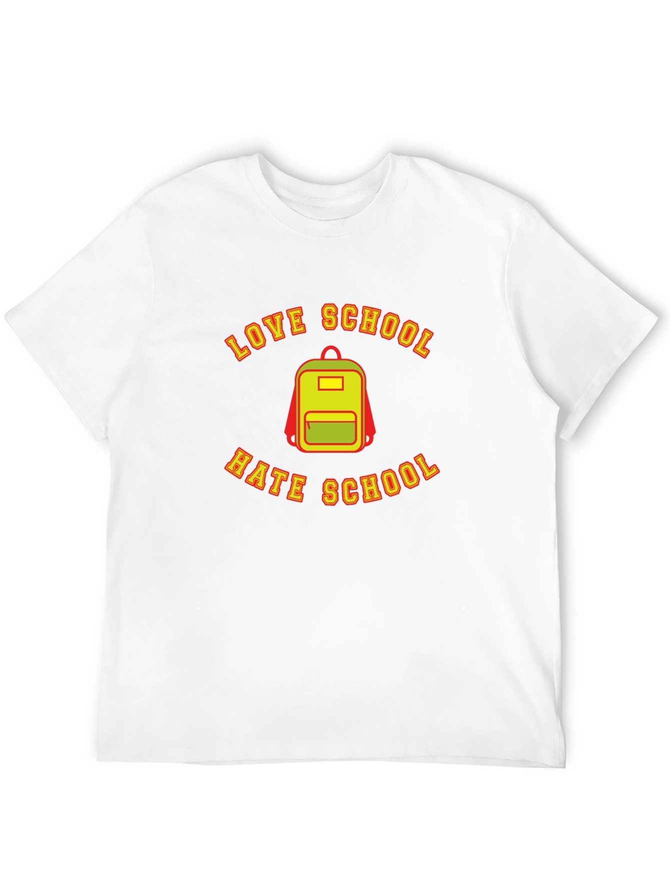 Love Hate School Backpack Graphic T-Shirt