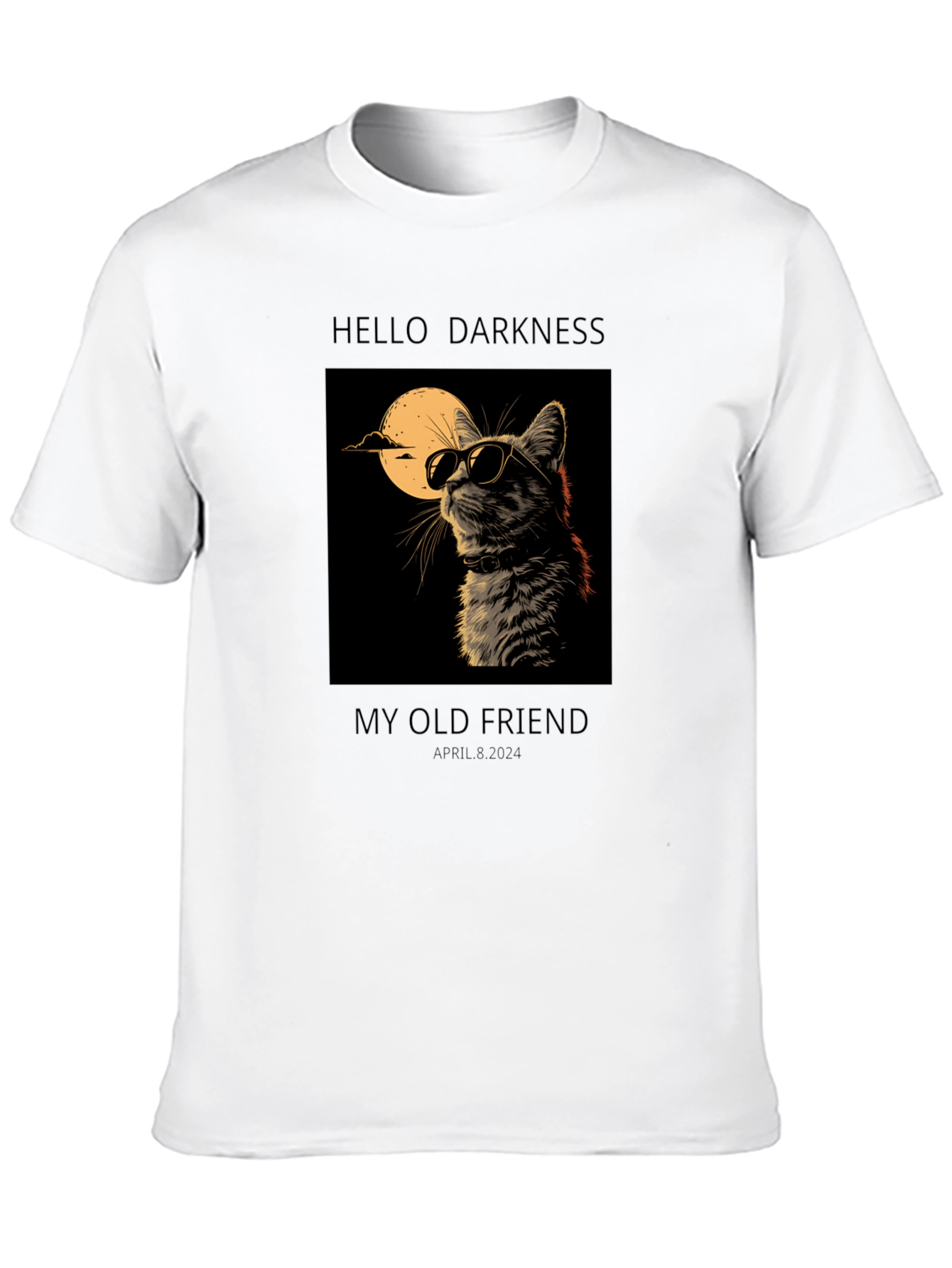 Hello Darkness My Old Friend Cat Graphic Tee