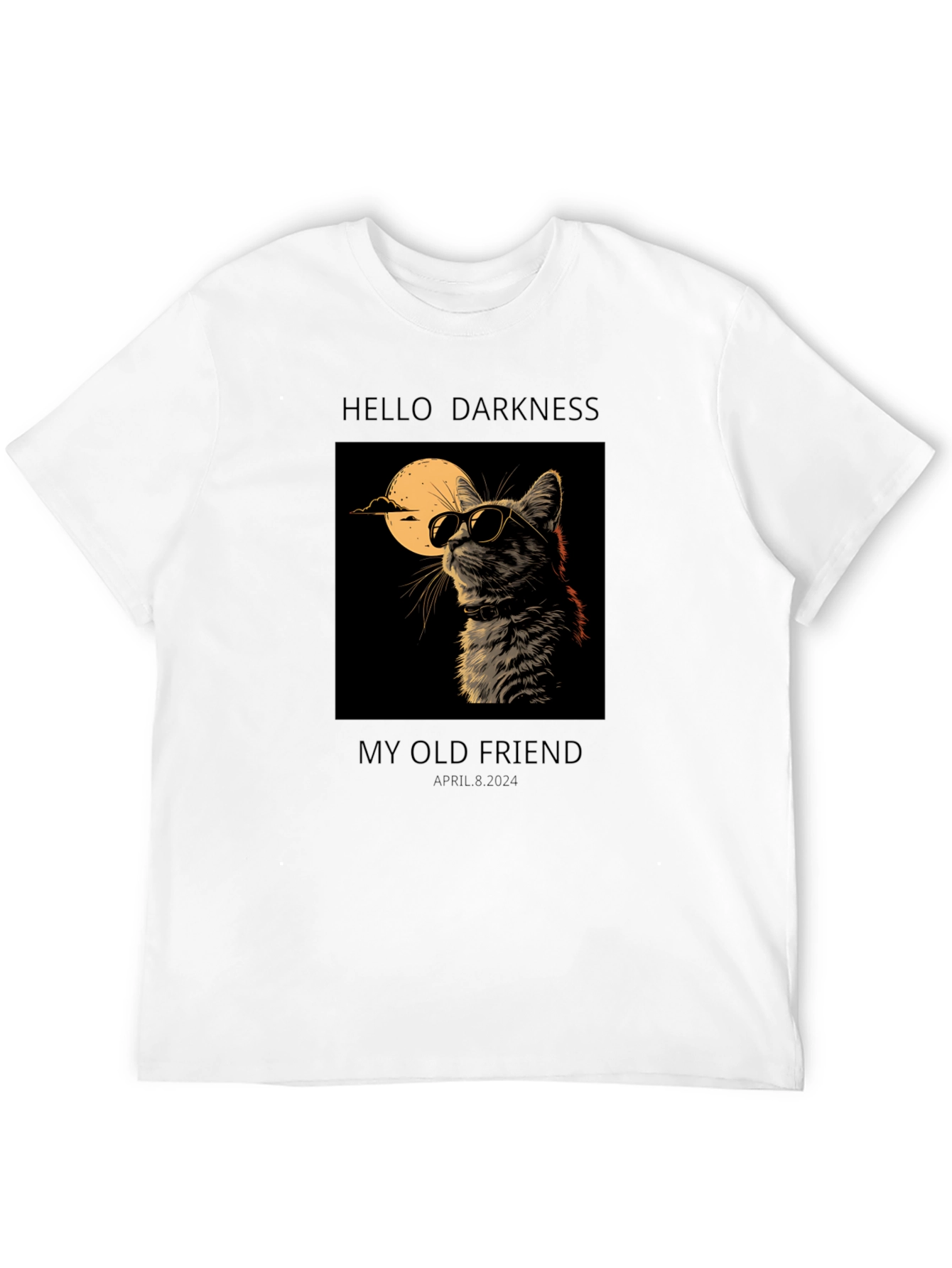 Hello Darkness My Old Friend Cat Graphic Tee
