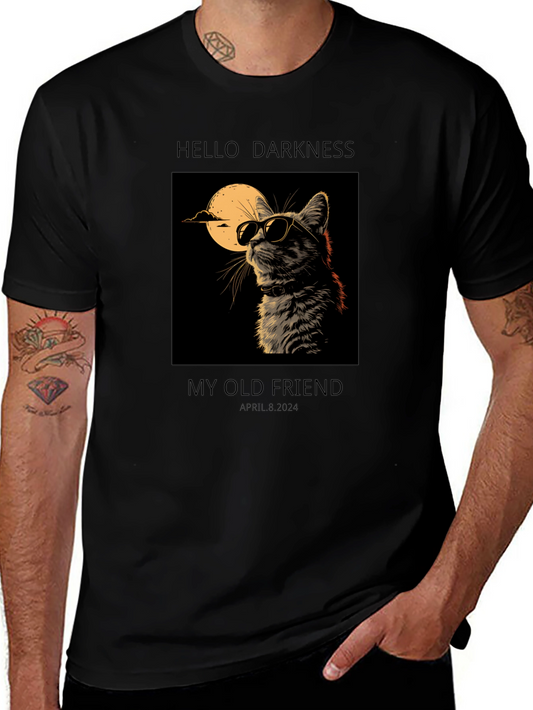 Hello Darkness My Old Friend Cat Graphic Tee