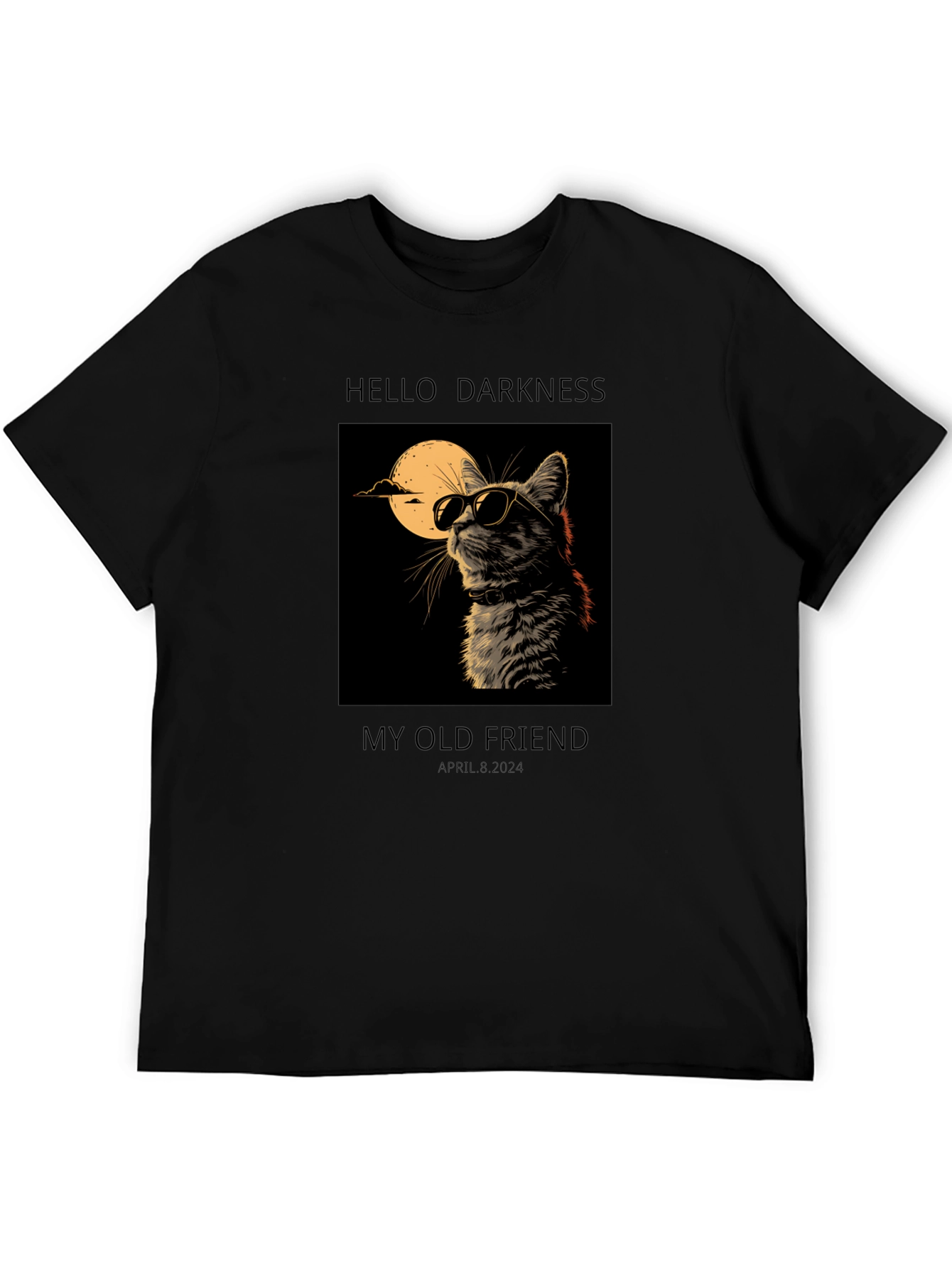 Hello Darkness My Old Friend Cat Graphic Tee