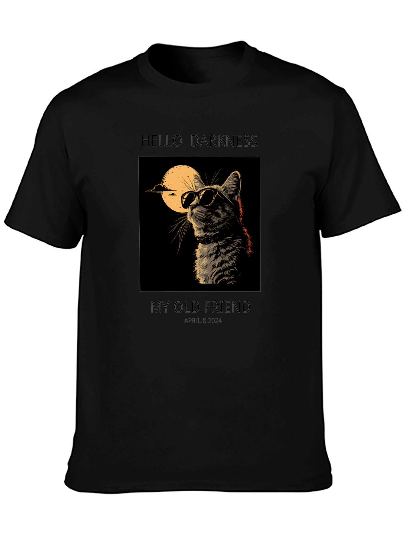 Hello Darkness My Old Friend Cat Graphic Tee