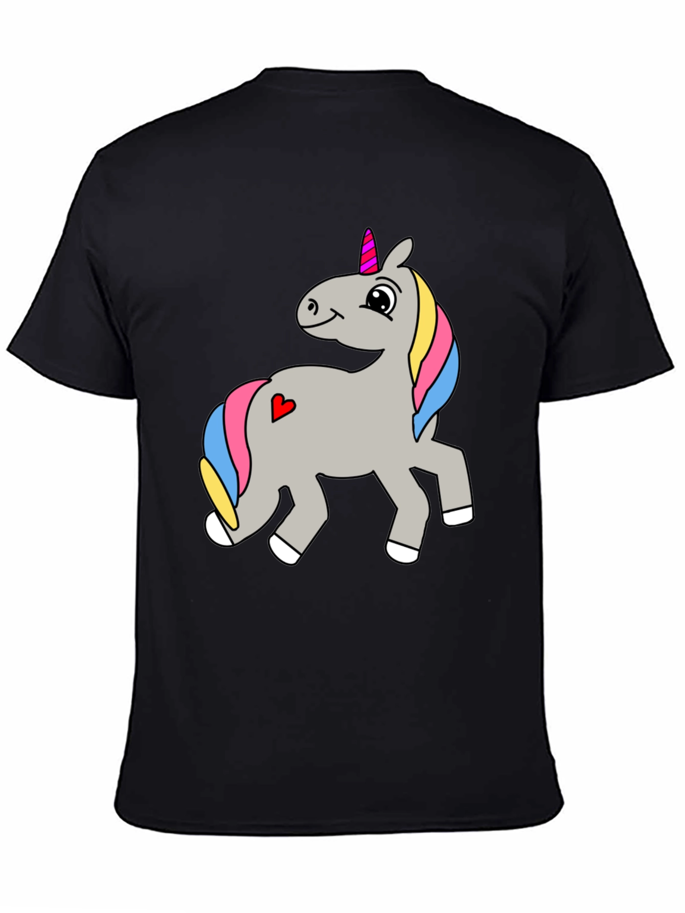 Mens Black Unicorn Graphic T-Shirt