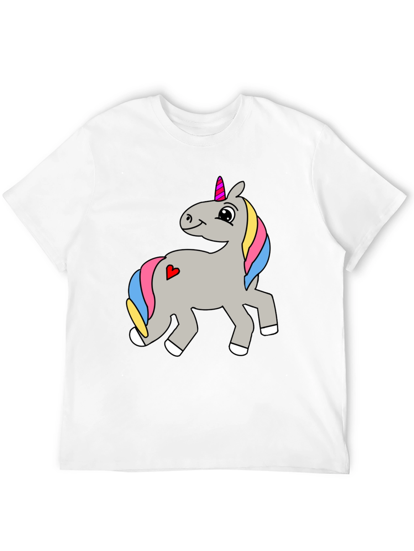 Mens Black Unicorn Graphic T-Shirt