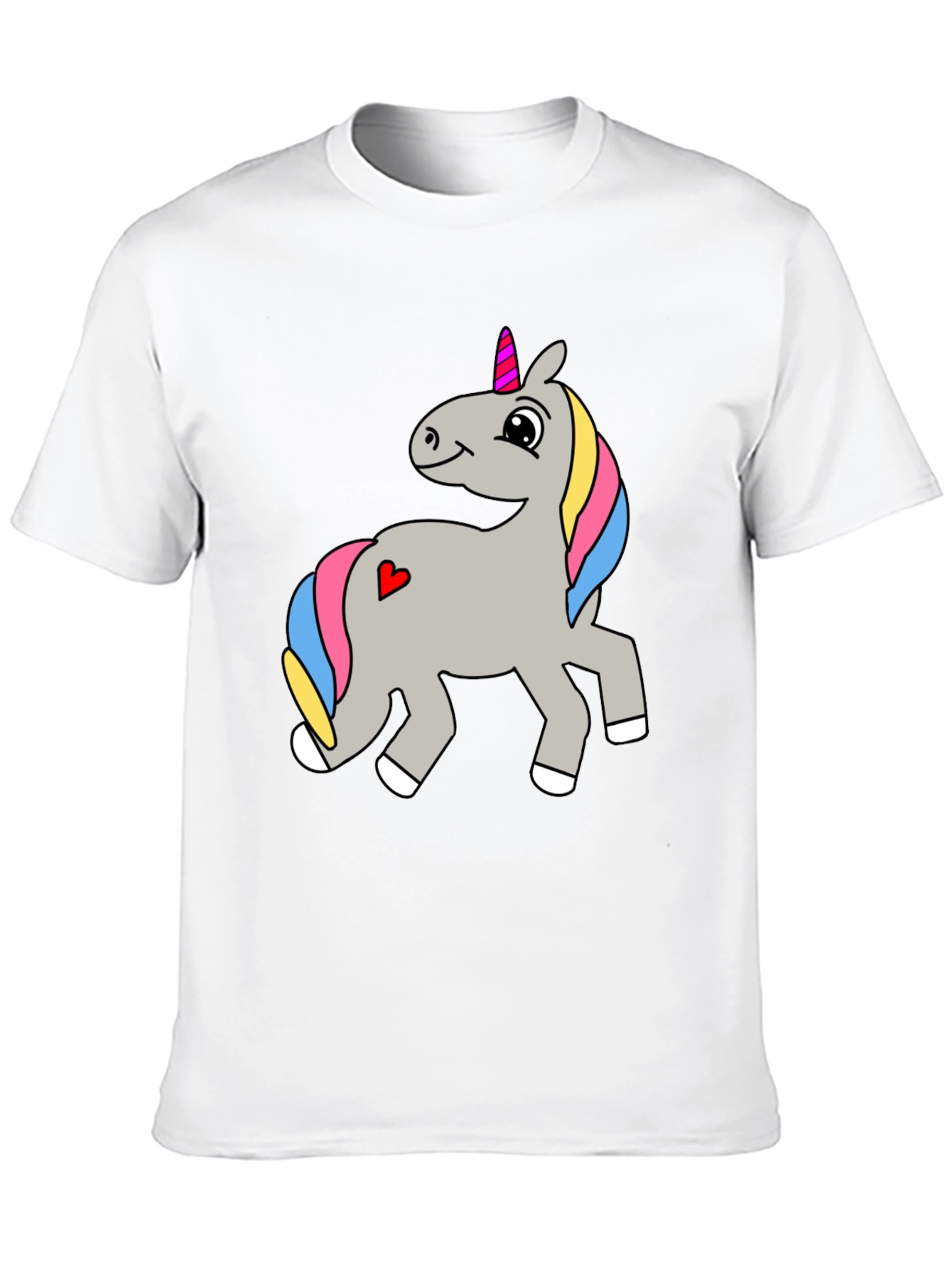 Mens Black Unicorn Graphic T-Shirt