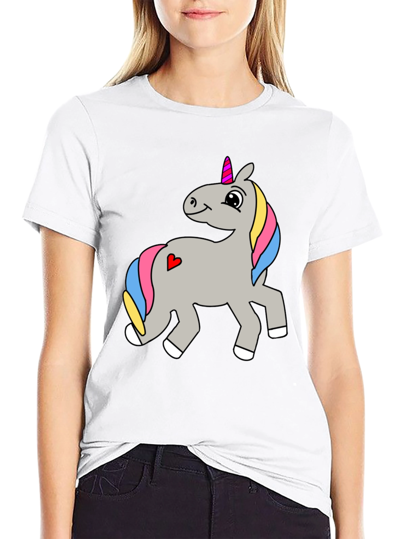 Mens Black Unicorn Graphic T-Shirt