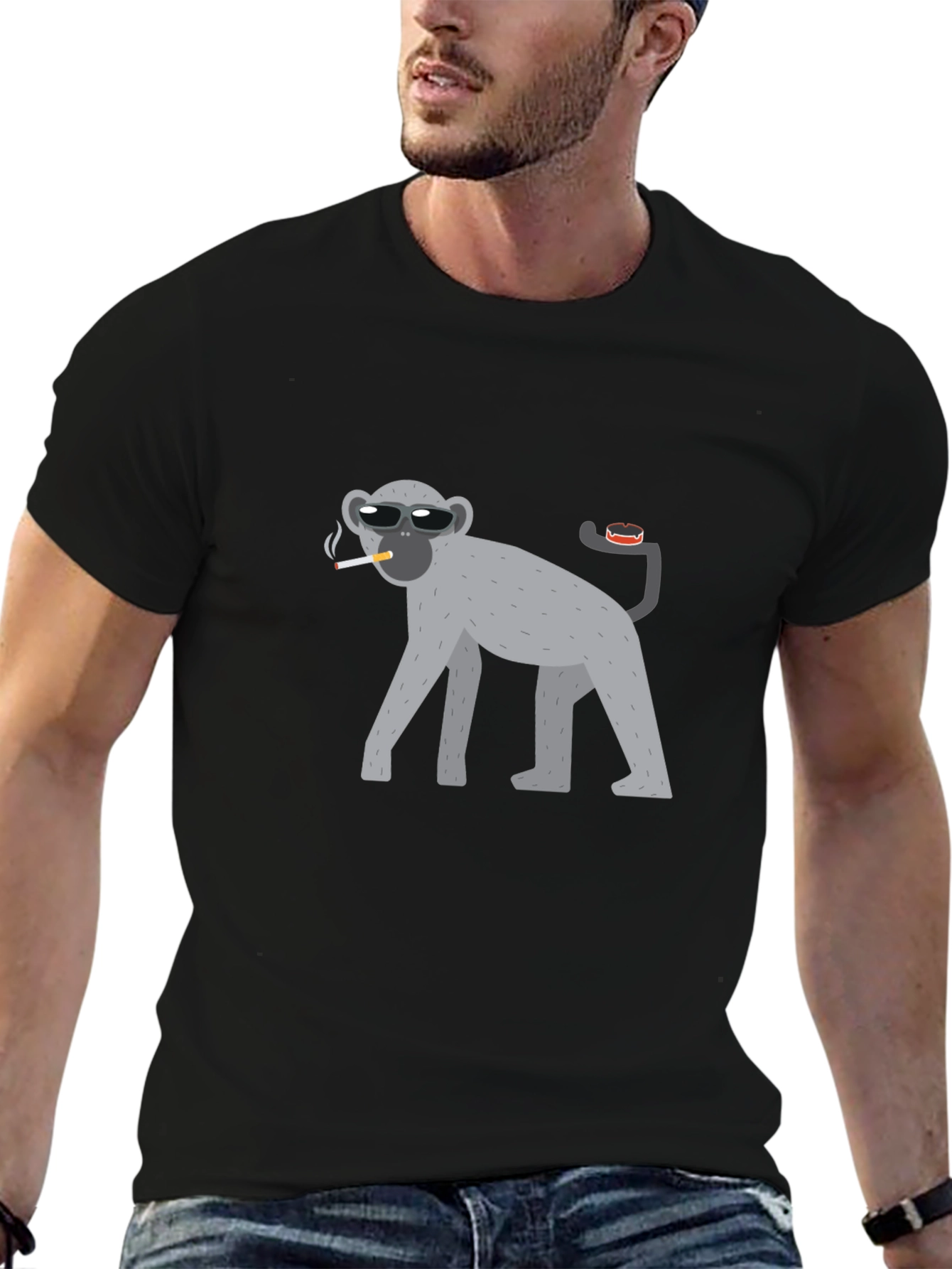 Cool Monkey Black T-Shirt