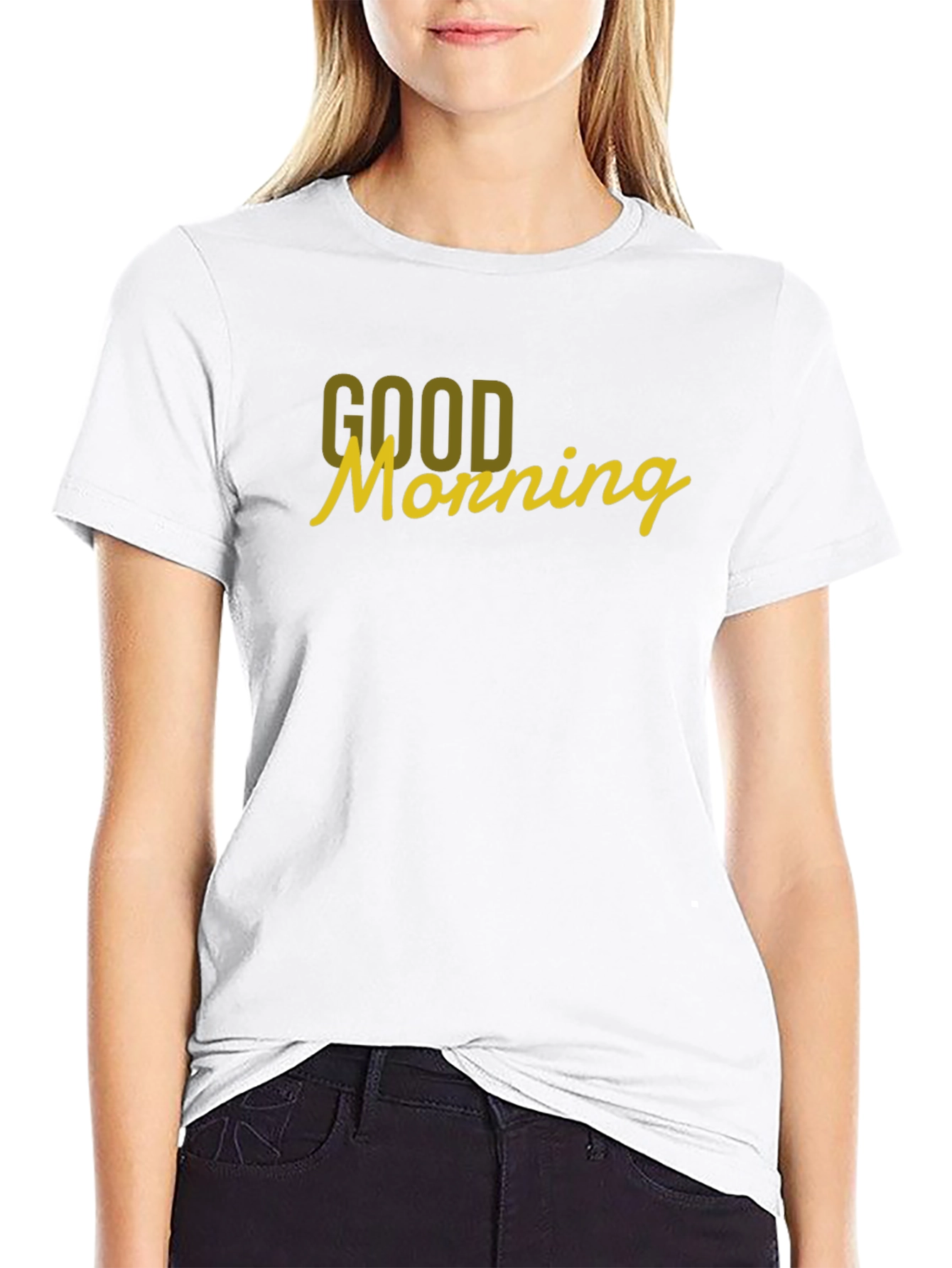Good Morning Graphic Tee - Black Cotton T-Shirt