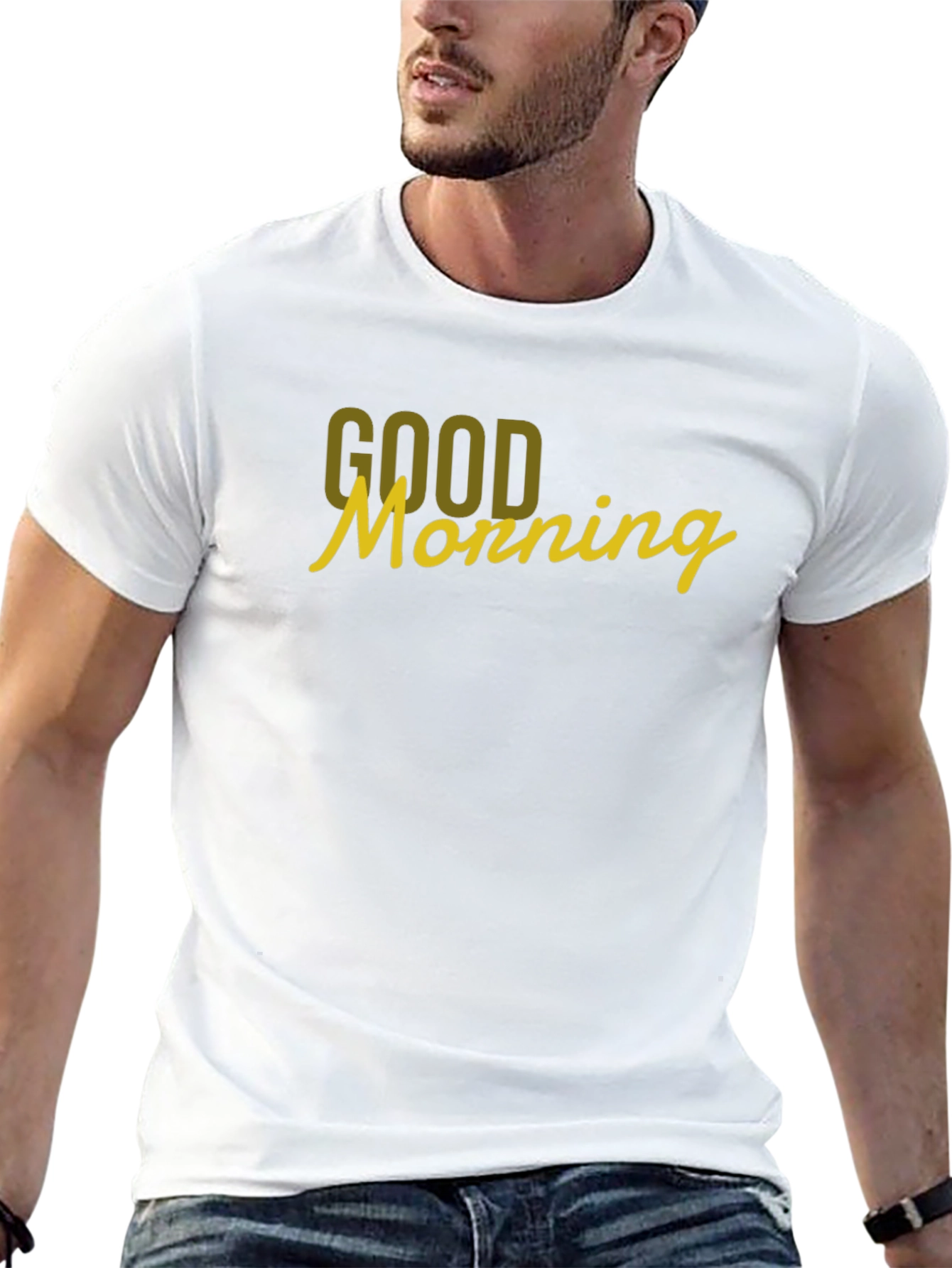 Good Morning Graphic Tee - Black Cotton T-Shirt
