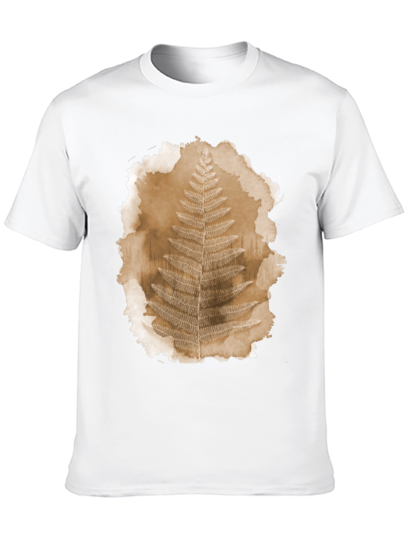 Fern Print Black T-Shirt - Nature Inspired Graphic Tee