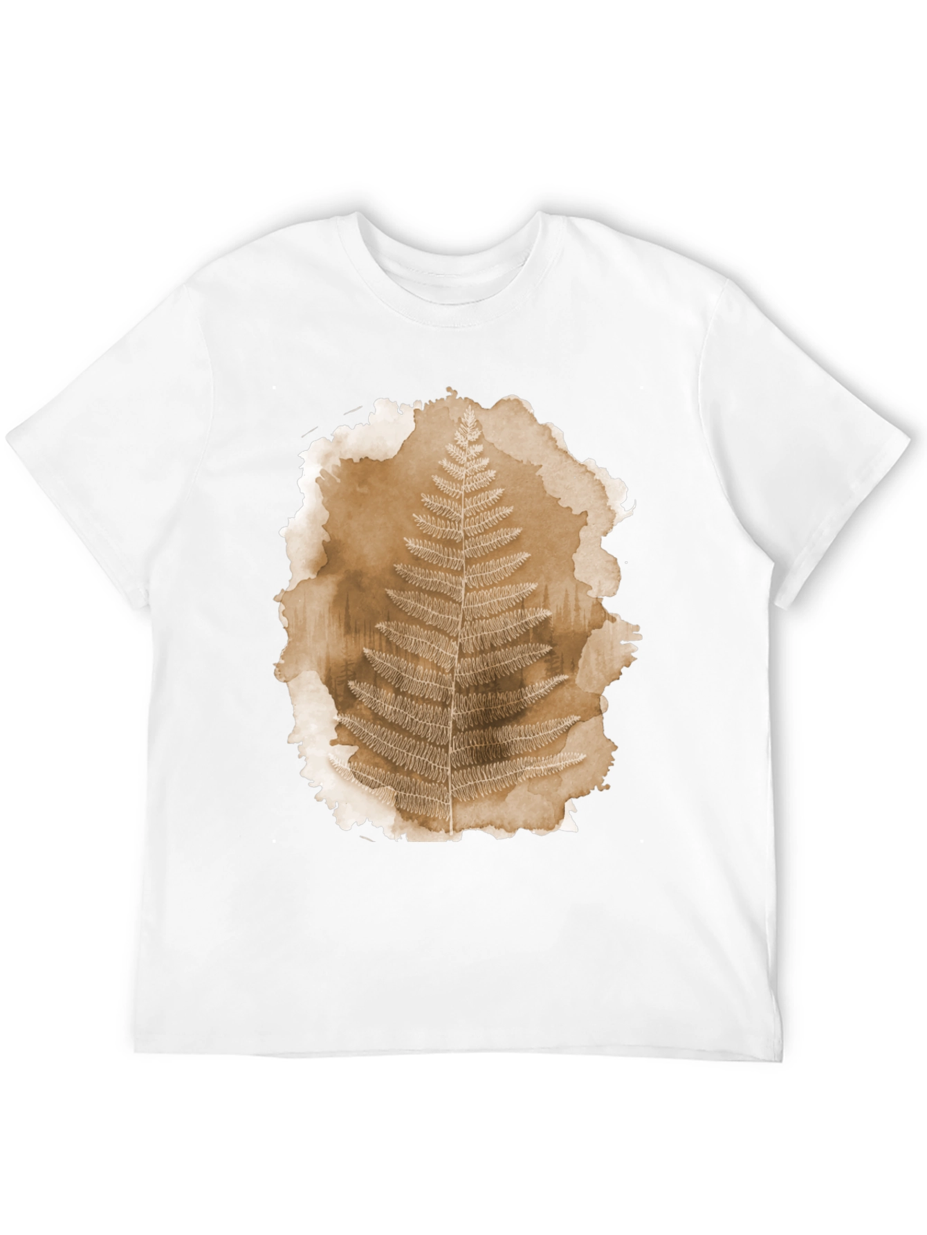 Fern Print Black T-Shirt - Nature Inspired Graphic Tee