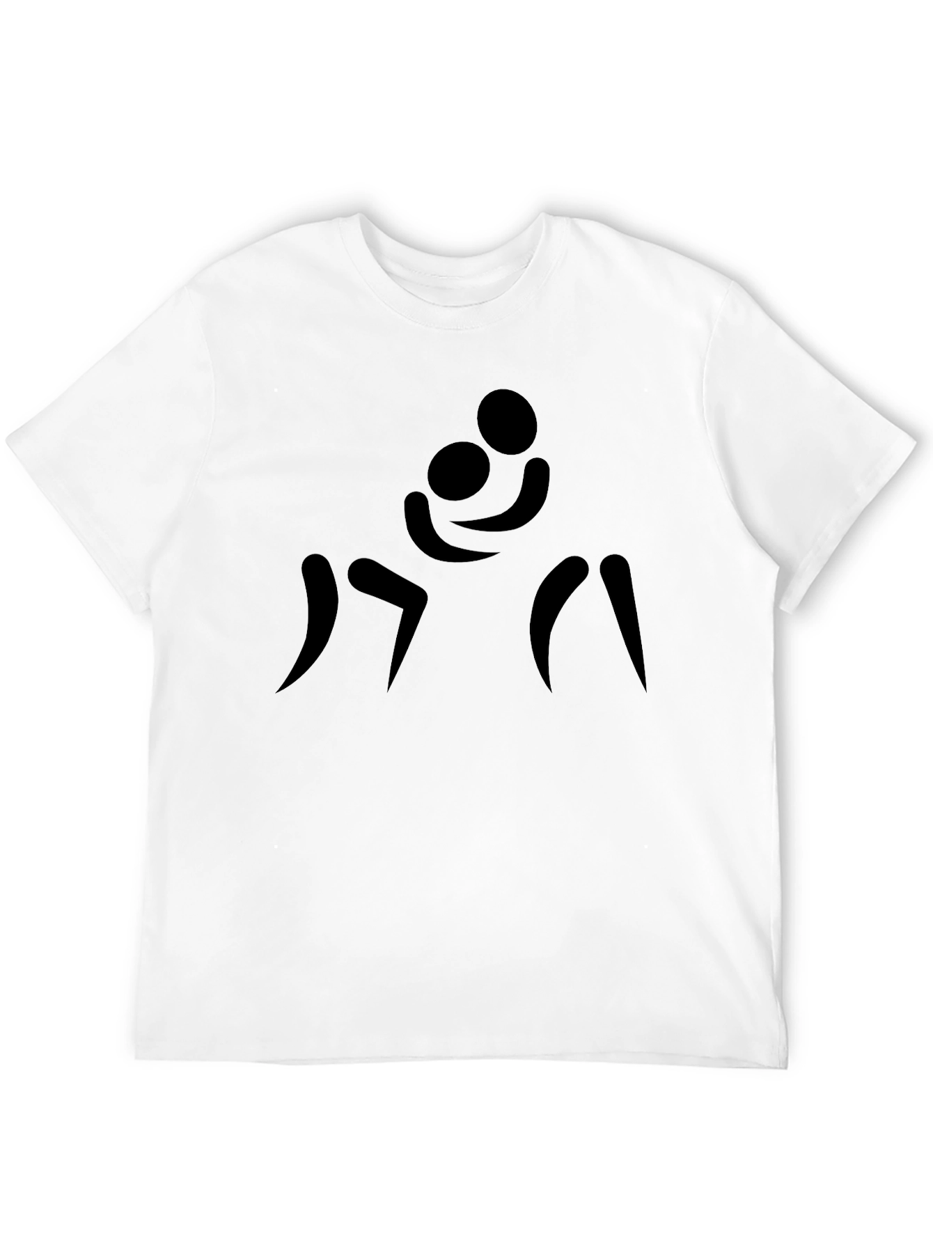 Stick Figure Hugging T-Shirt - Black Graphic Tee