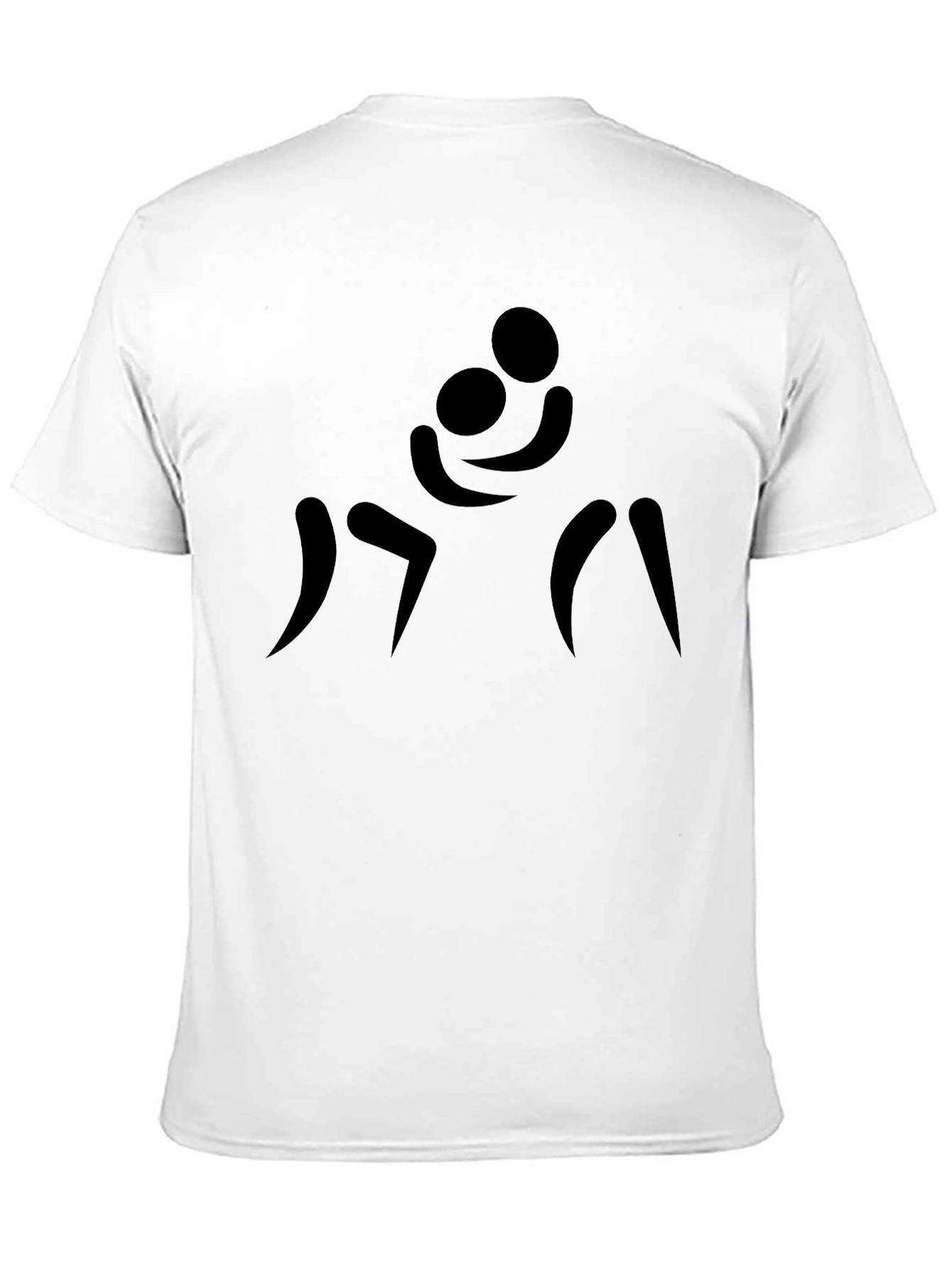 Stick Figure Hugging T-Shirt - Black Graphic Tee