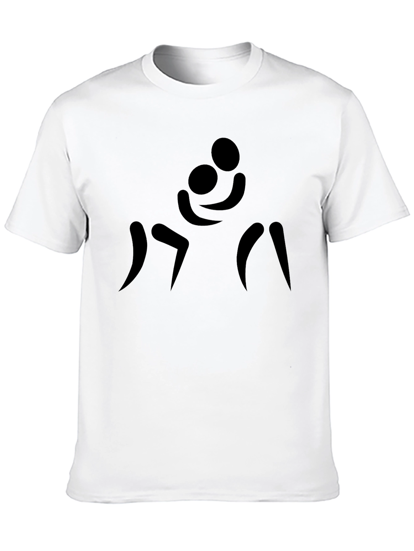 Stick Figure Hugging T-Shirt - Black Graphic Tee