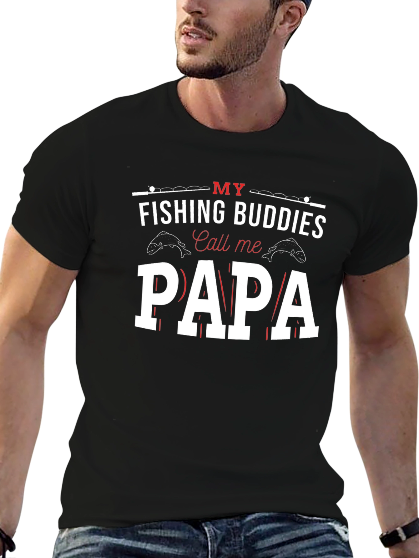 Fishing Buddies Papa T-Shirt - Angler Dad Tee