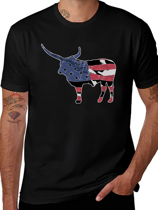 American Flag Bull Graphic Tee