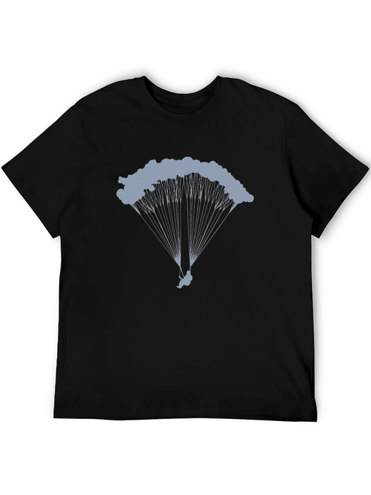 Parachute Graphic Tee - Black Cotton T-Shirt