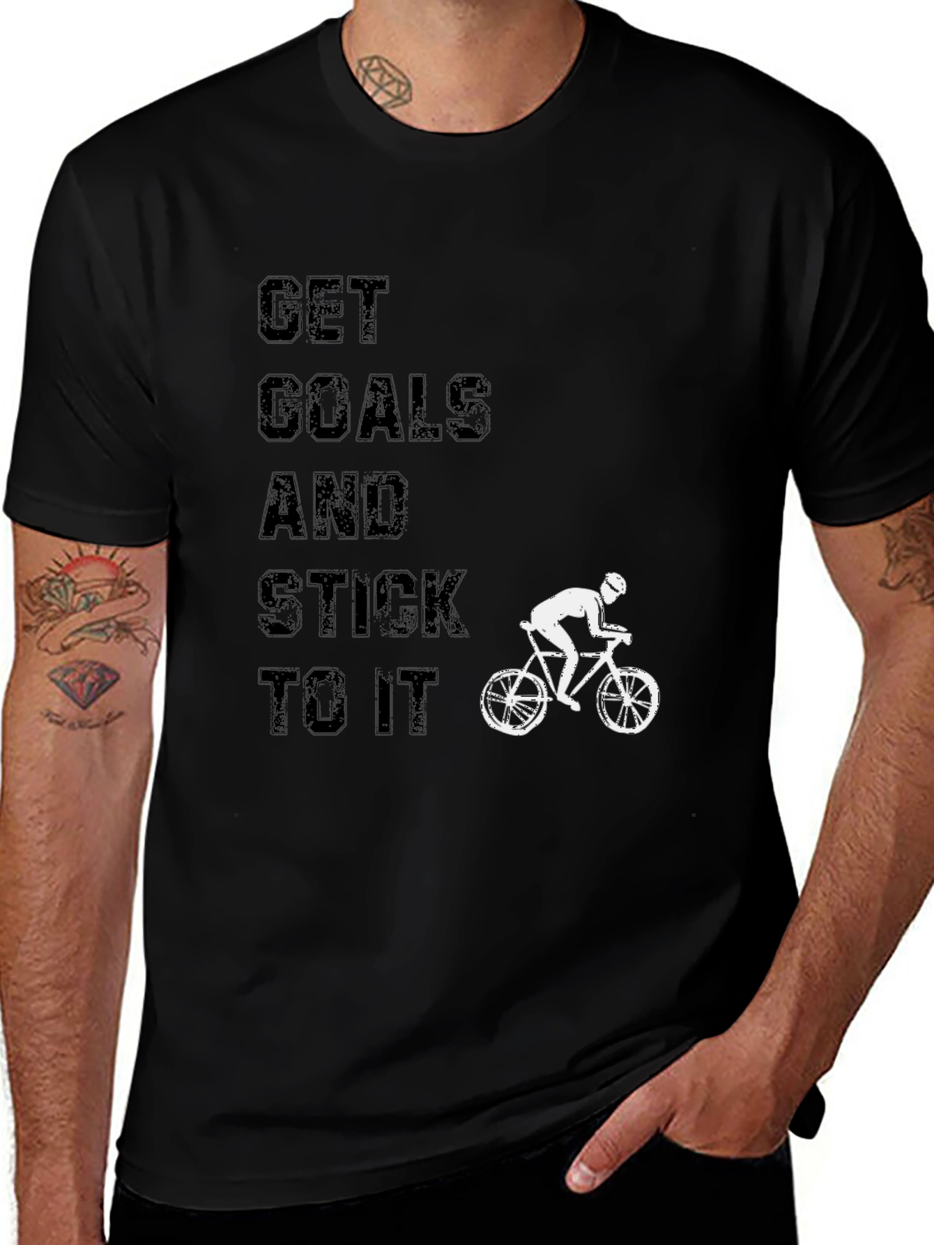Get Goals and Stick to It Black T-Shirt