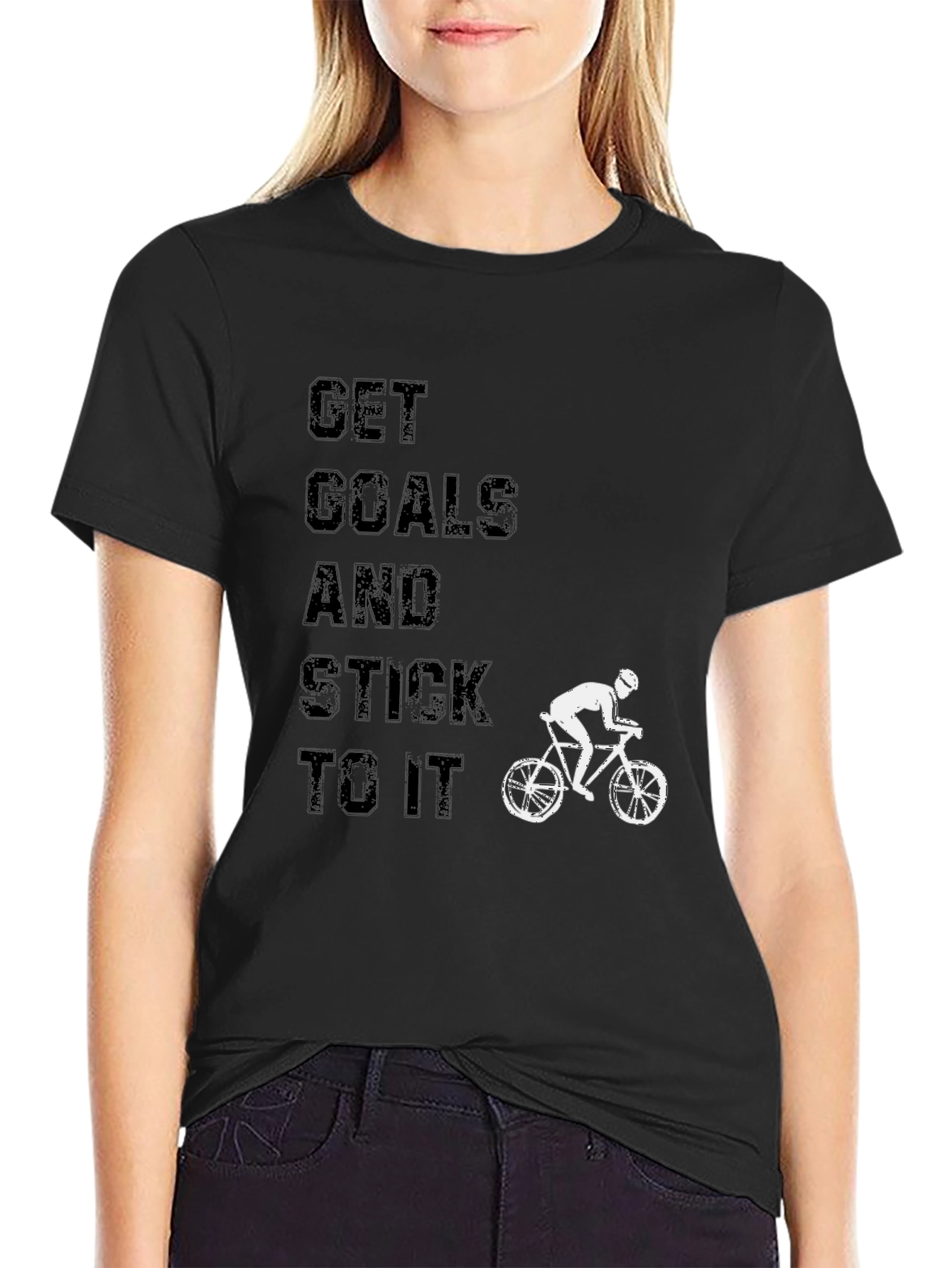 Get Goals and Stick to It Black T-Shirt