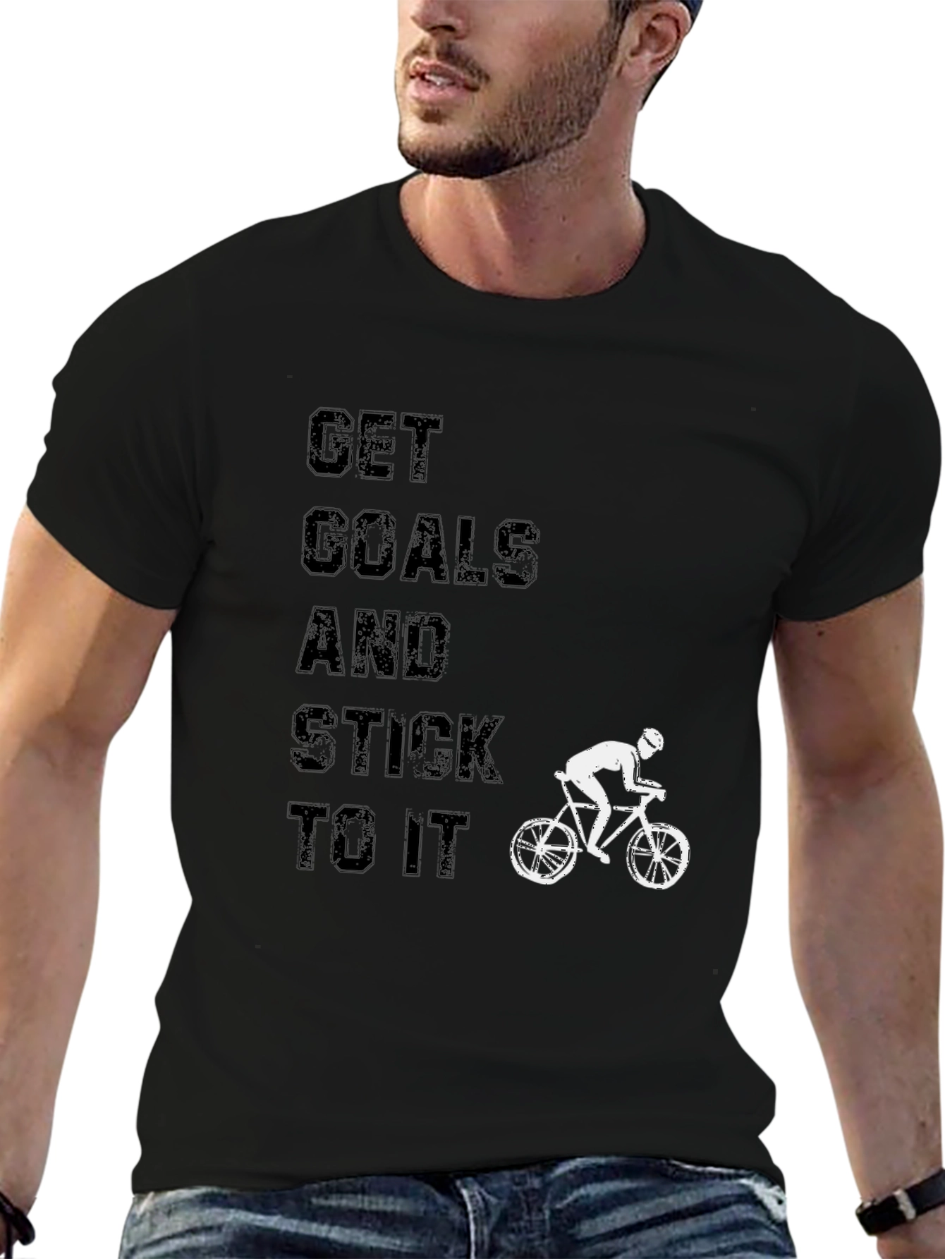 Get Goals and Stick to It Black T-Shirt