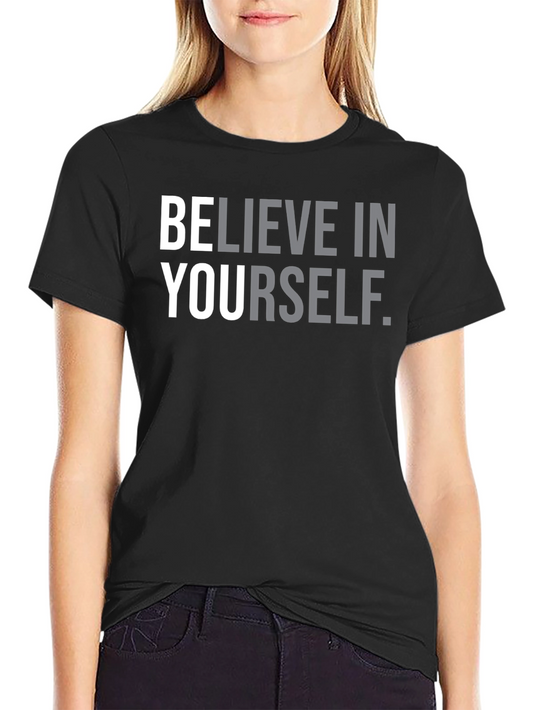 Believe in Yourself Graphic Tee - Black Cotton T-Shirt