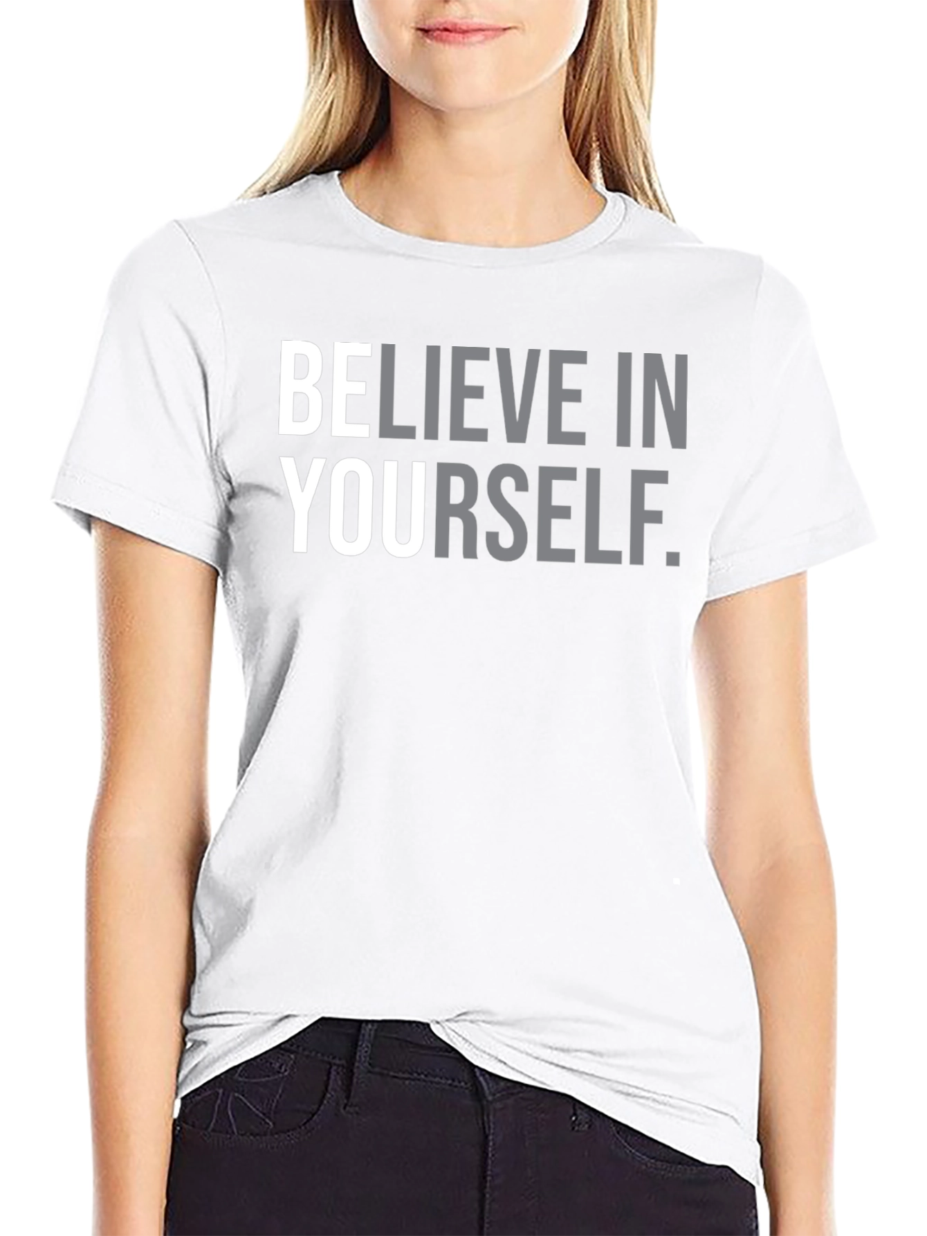 Believe in Yourself Graphic Tee - Black Cotton T-Shirt