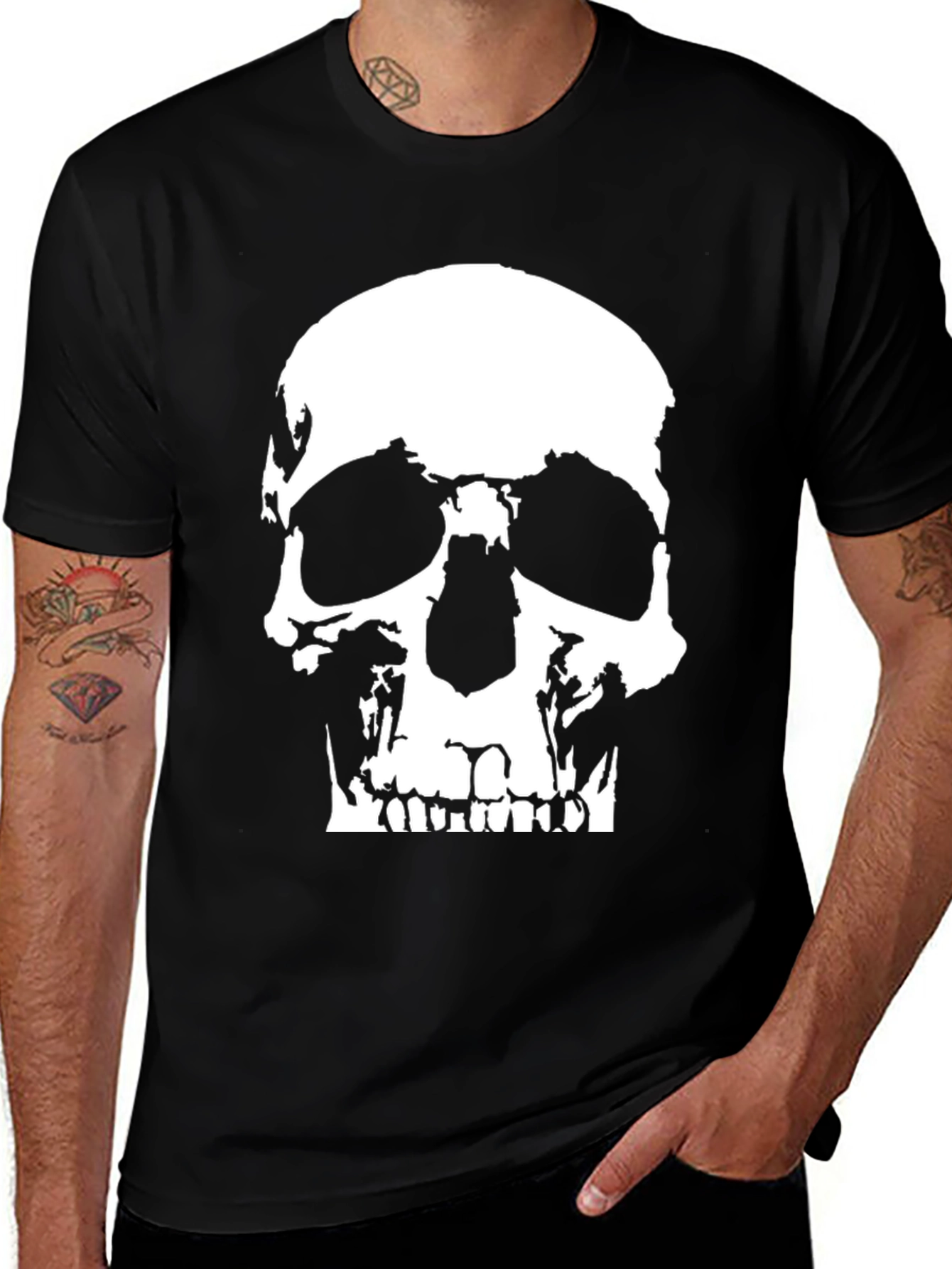 Skull Graphic T-Shirt - Mens Black Tee
