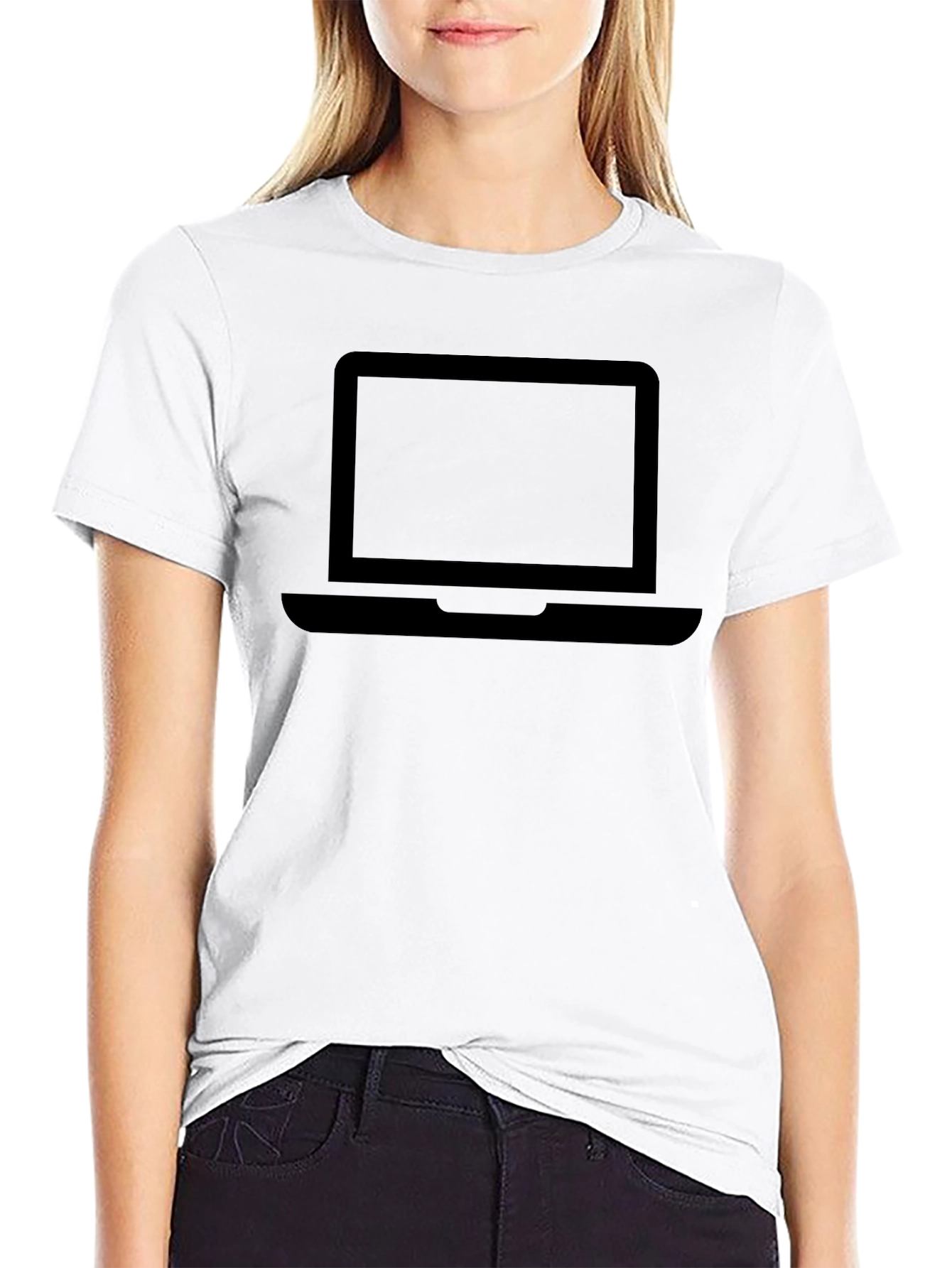 Laptop Graphic Tee - Black Casual Shirt