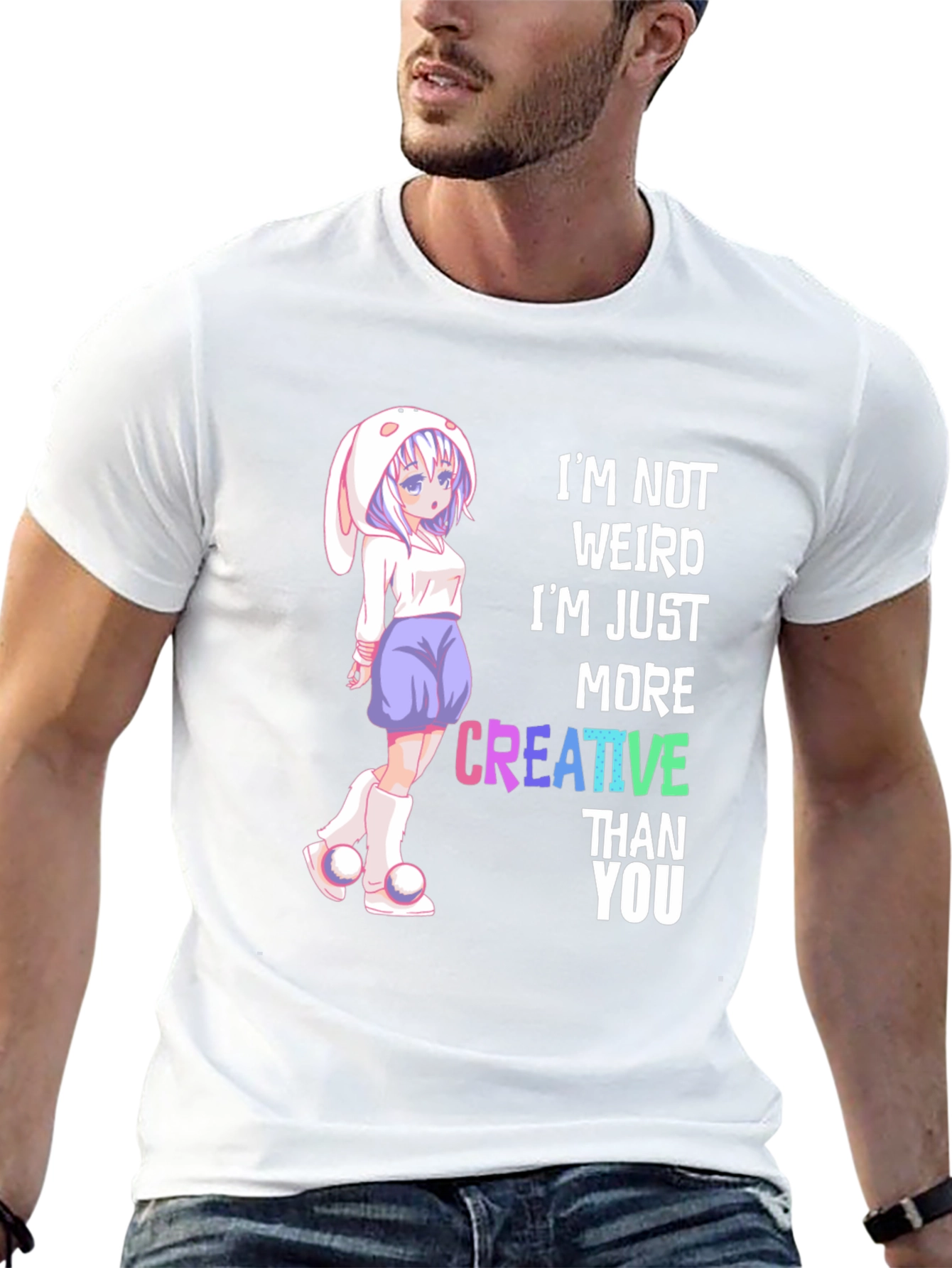 Creative Anime Style Graphic T-Shirt