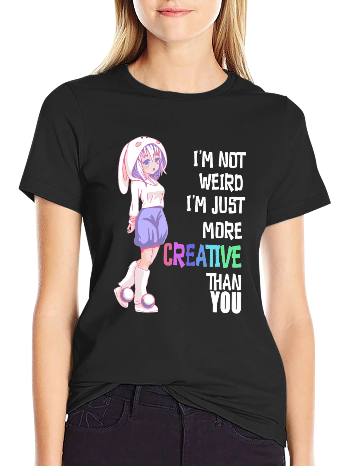 Creative Anime Style Graphic T-Shirt
