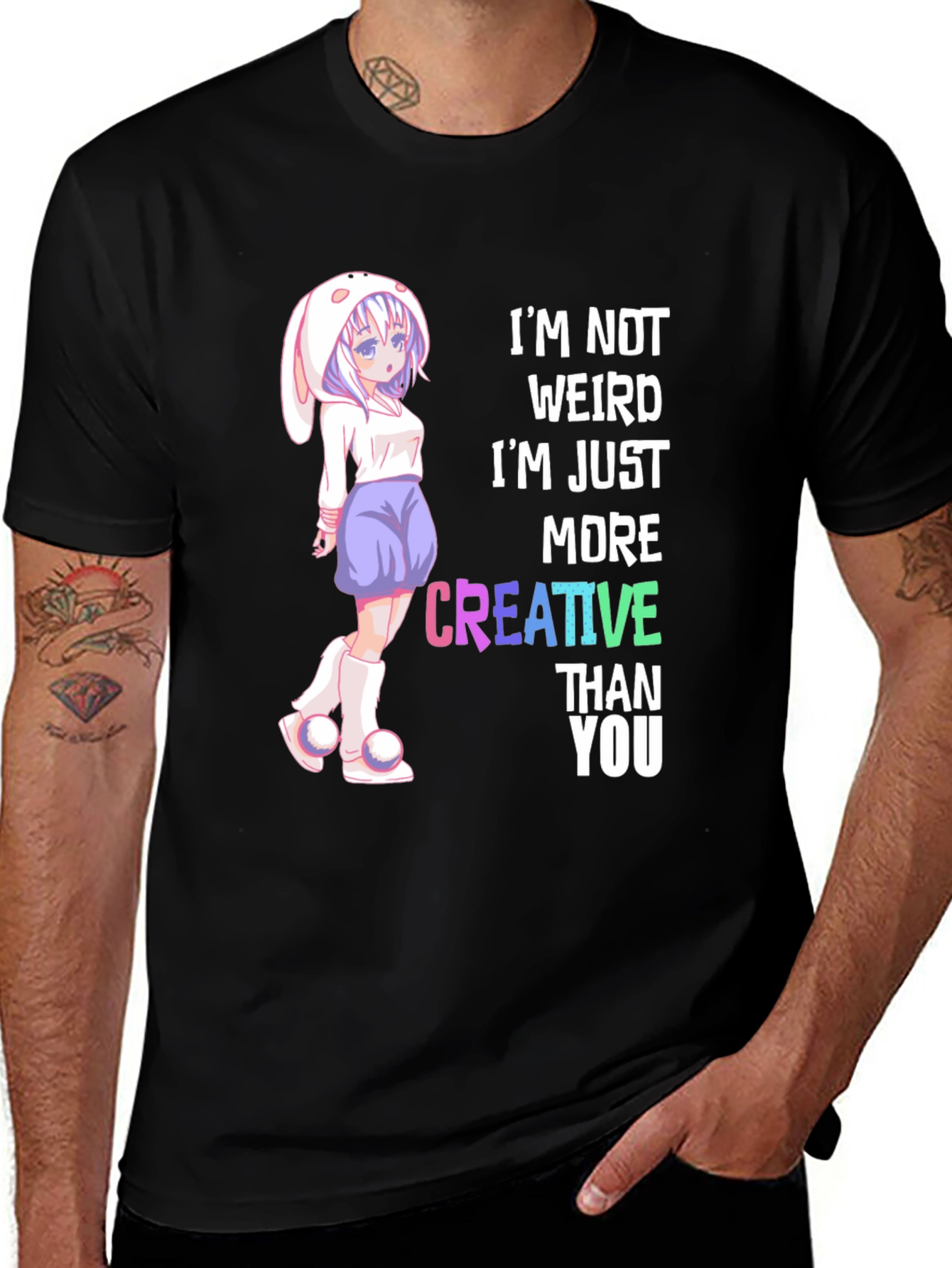 Creative Anime Style Graphic T-Shirt