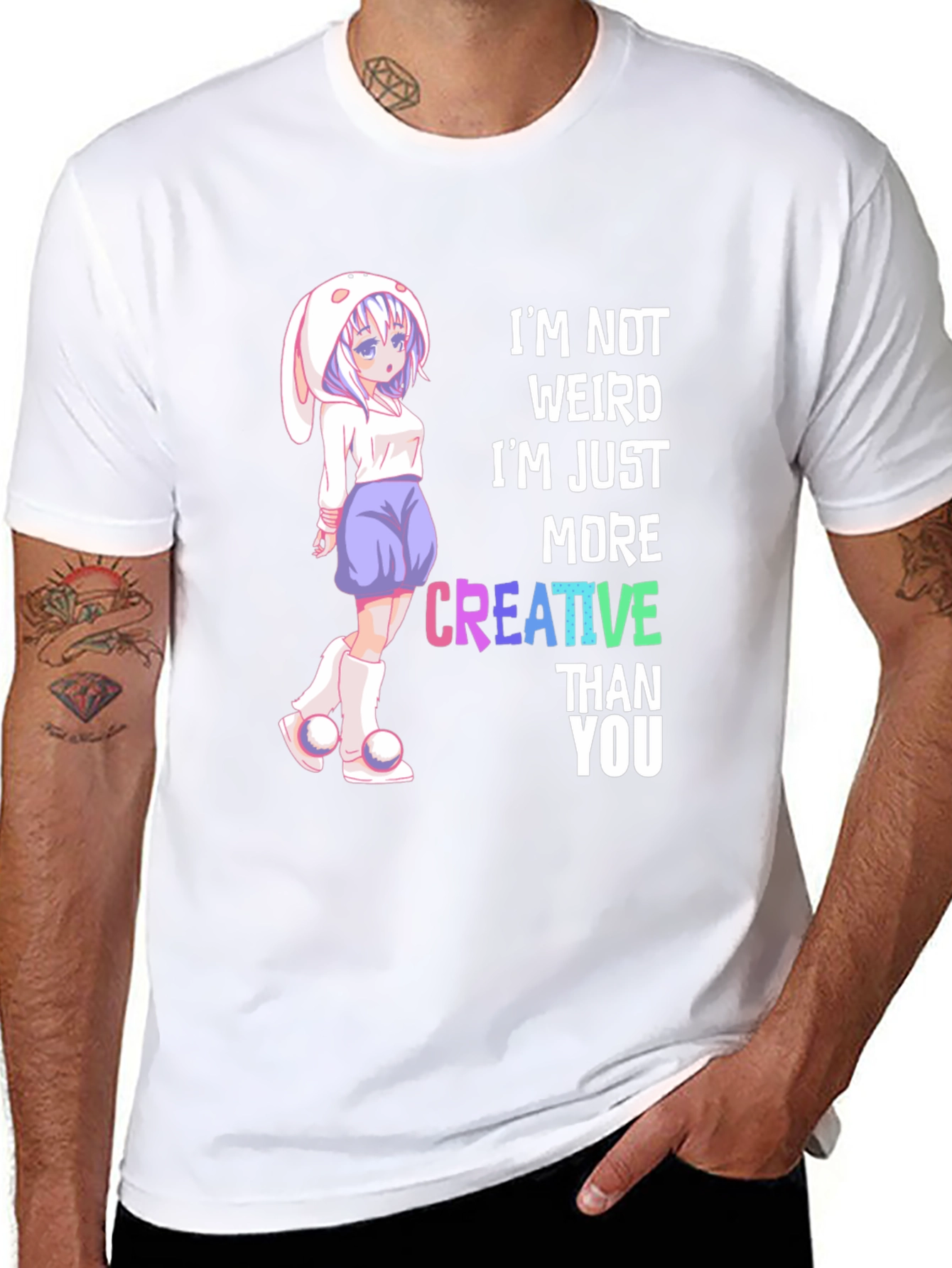 Creative Anime Style Graphic T-Shirt