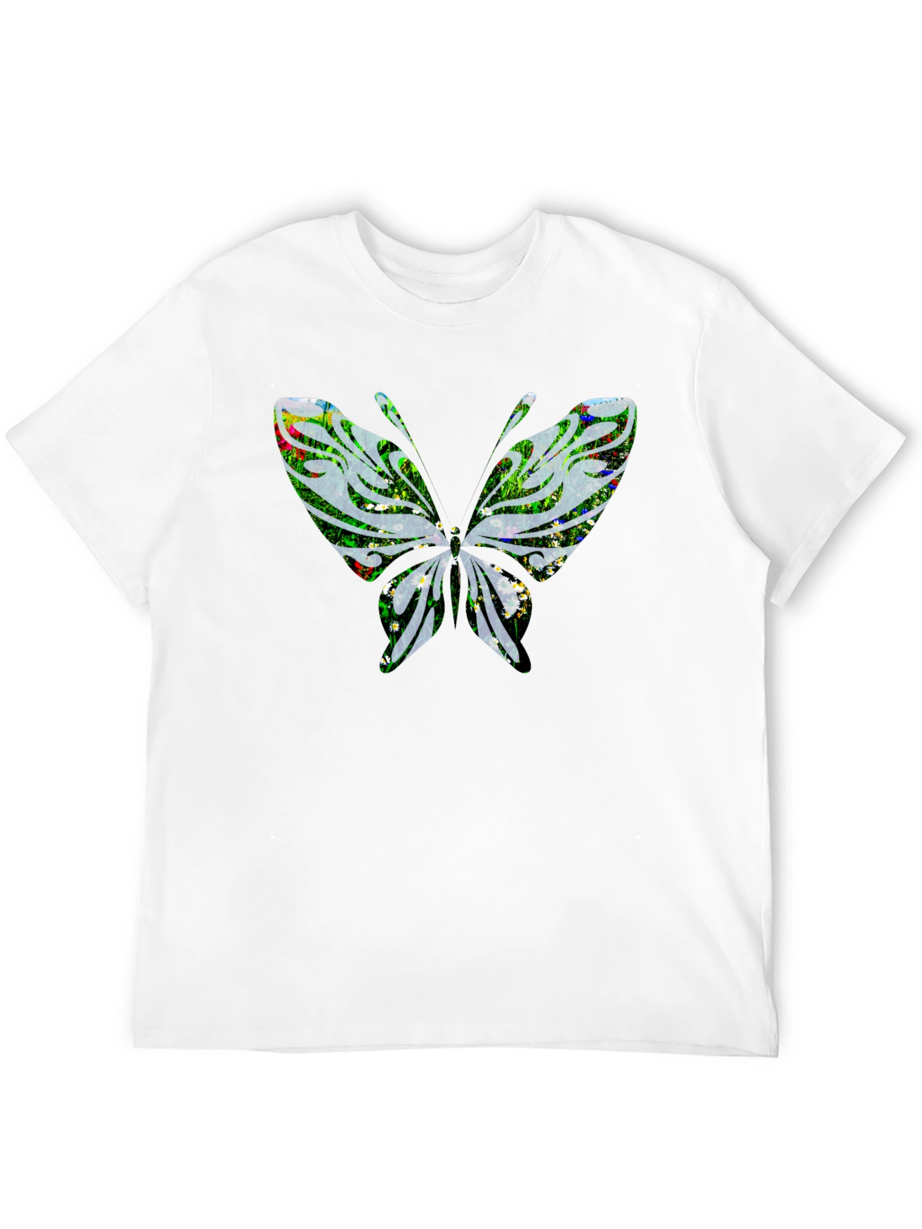 Butterfly Graphic Mens Black T-Shirt