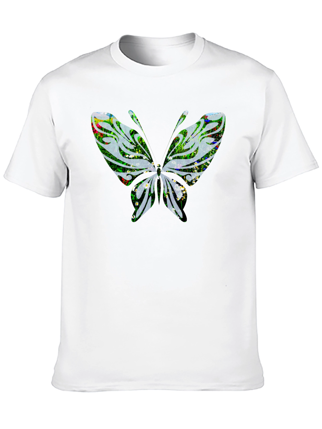 Butterfly Graphic Mens Black T-Shirt
