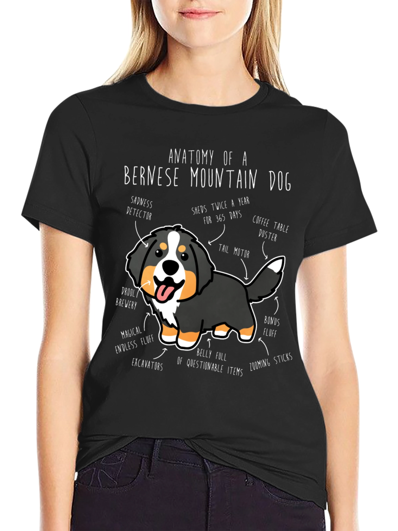 Bernese Mountain Dog Anatomy Funny T-Shirt