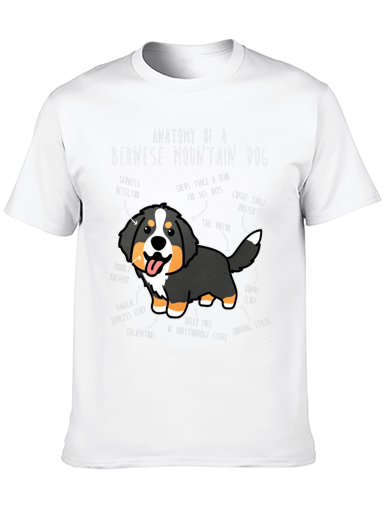 Bernese Mountain Dog Anatomy Funny T-Shirt