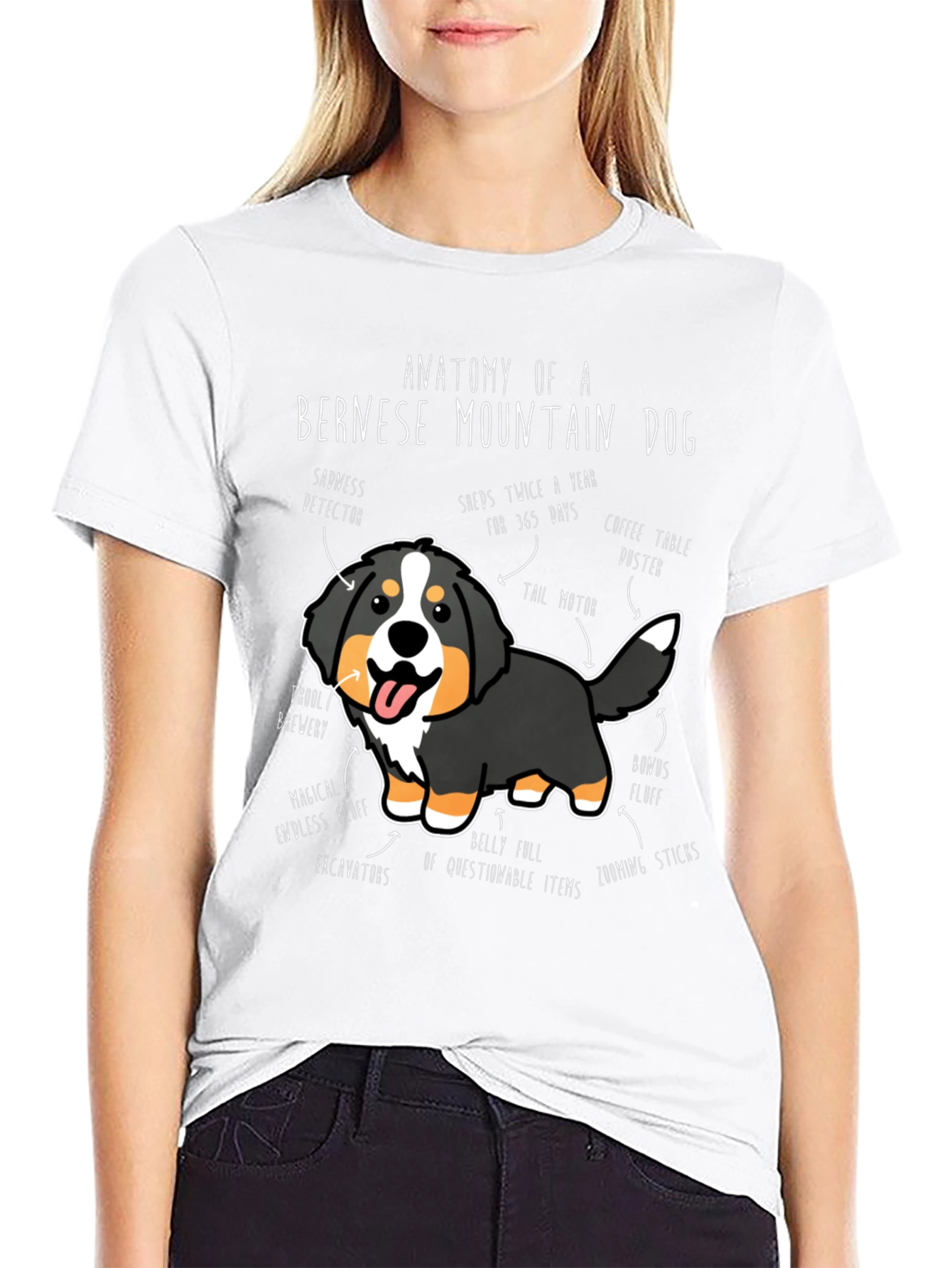 Bernese Mountain Dog Anatomy Funny T-Shirt