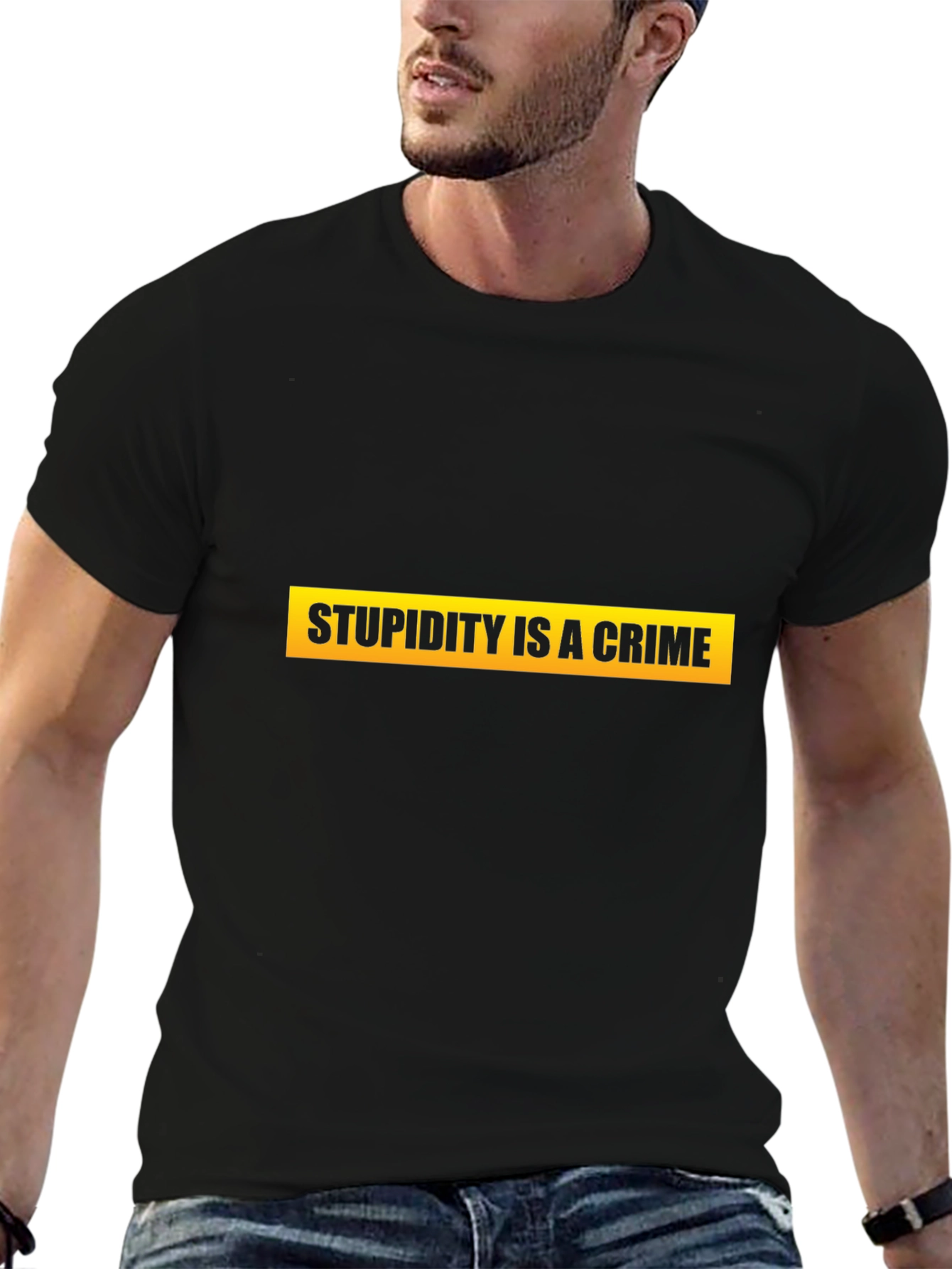 Stupidity is a Crime Graphic Tee - Black
