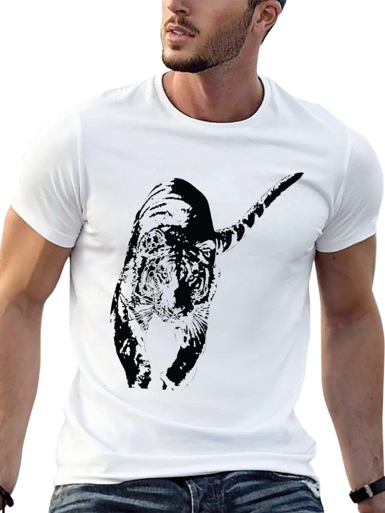 Black Tiger Graphic Tee - Mens Short Sleeve