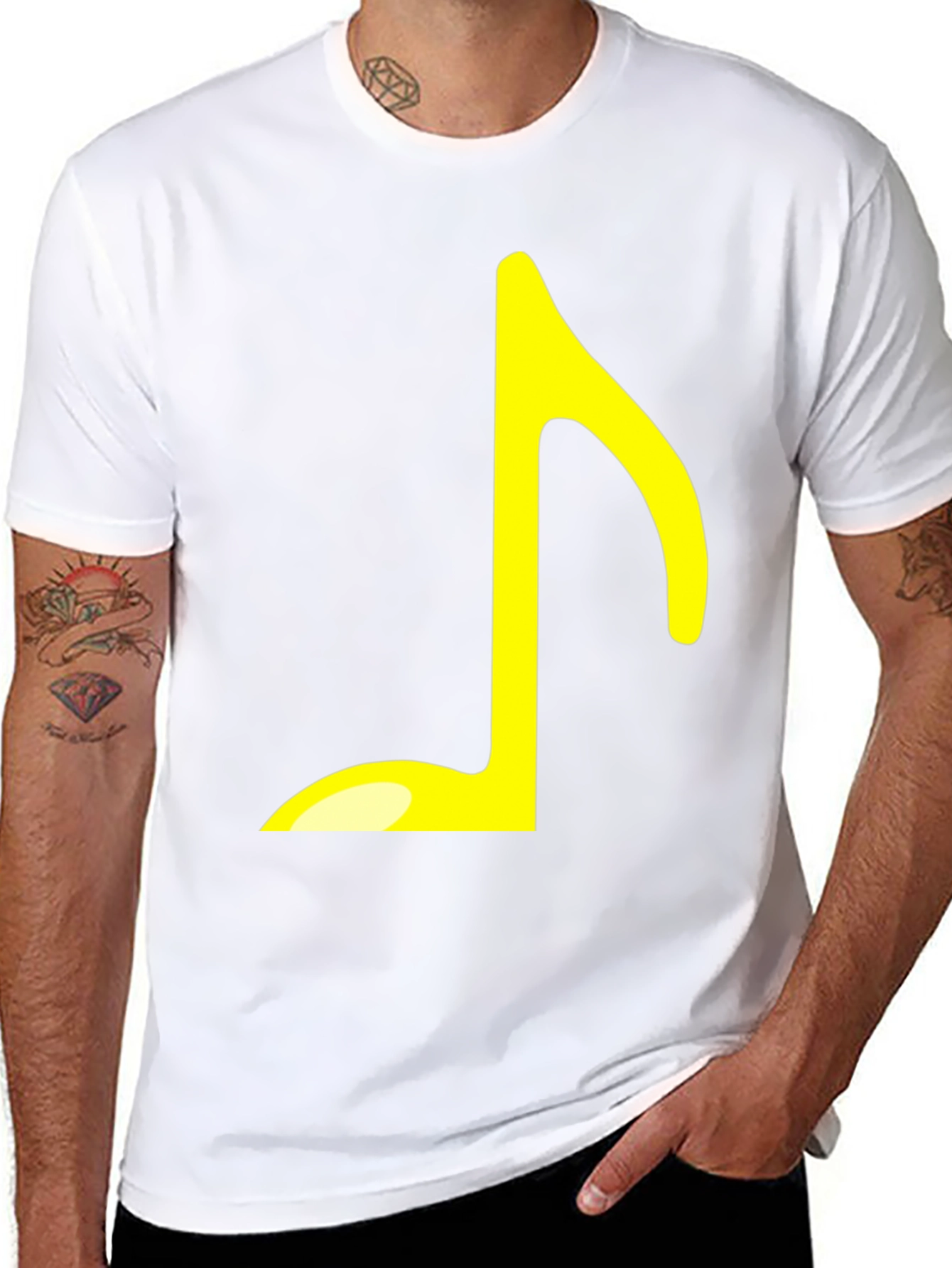 Musical Note Graphic T-Shirt - Black