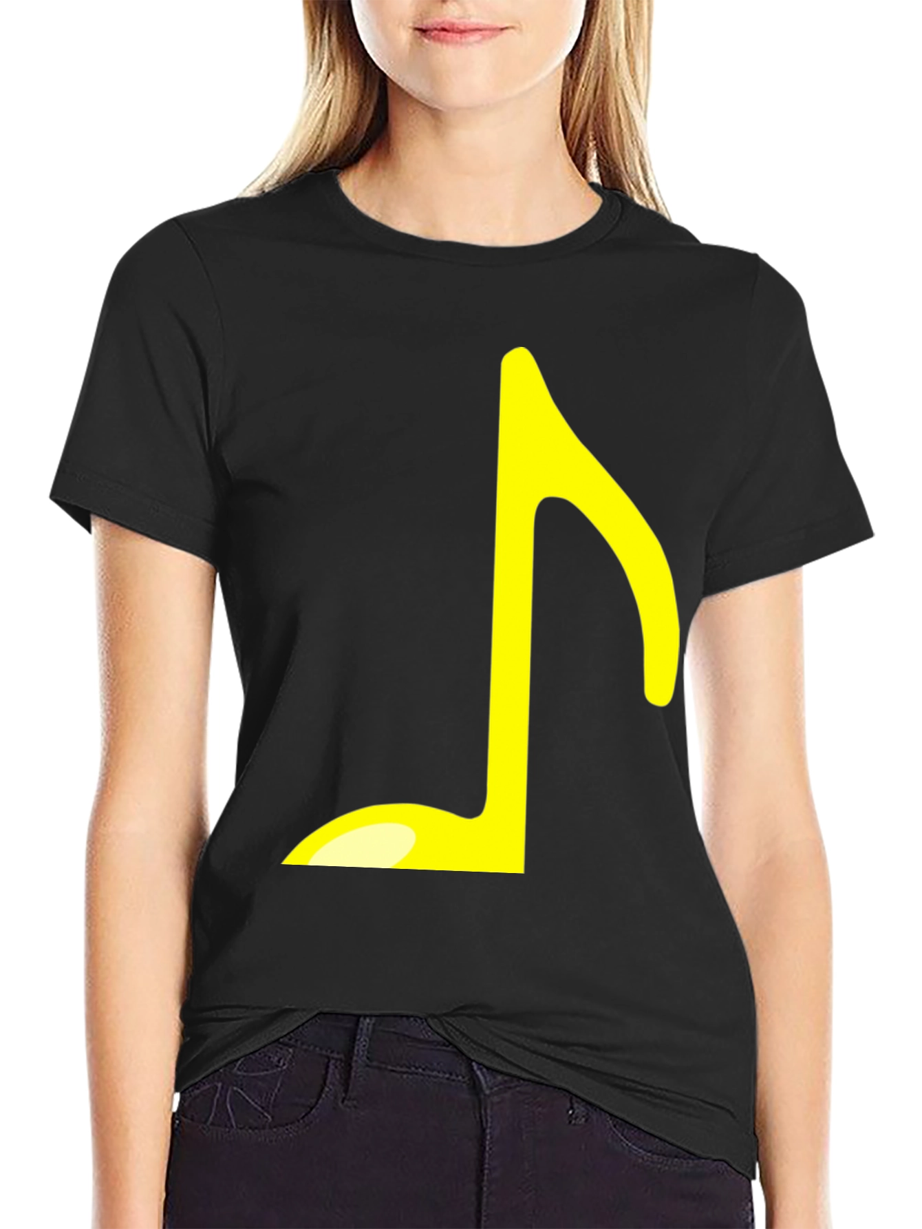 Musical Note Graphic T-Shirt - Black