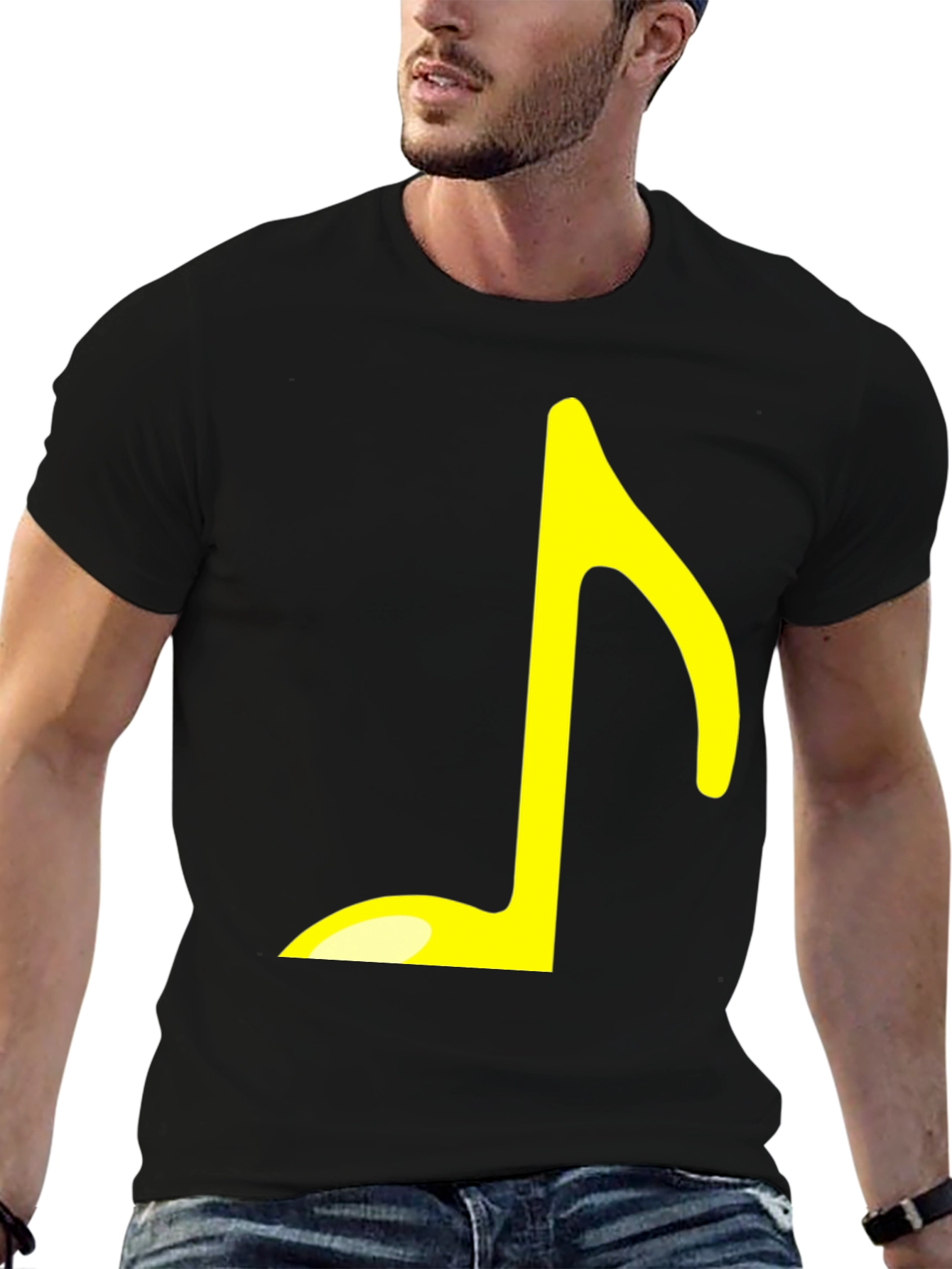 Musical Note Graphic T-Shirt - Black