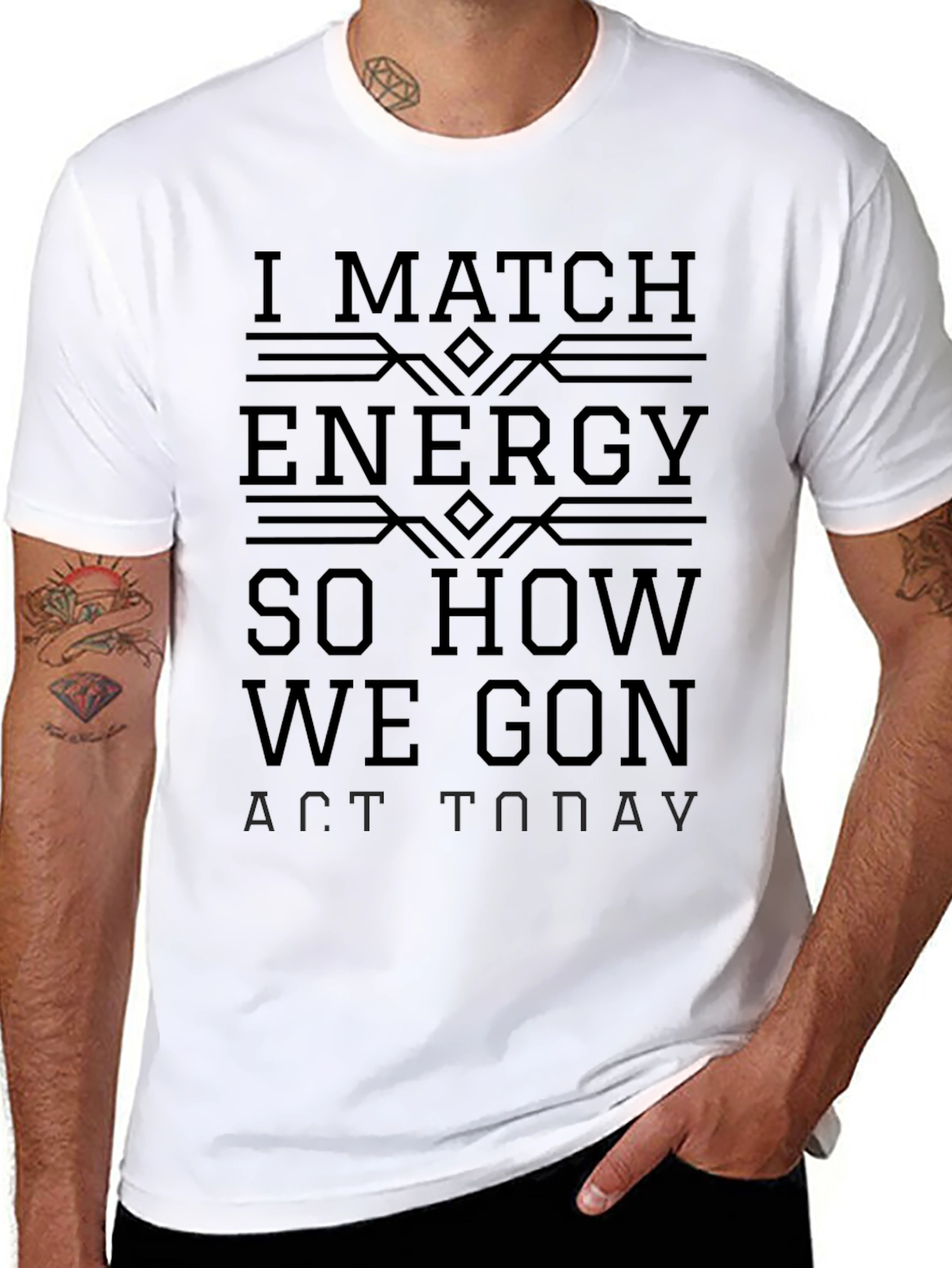 I Match Energy Black Graphic Tee