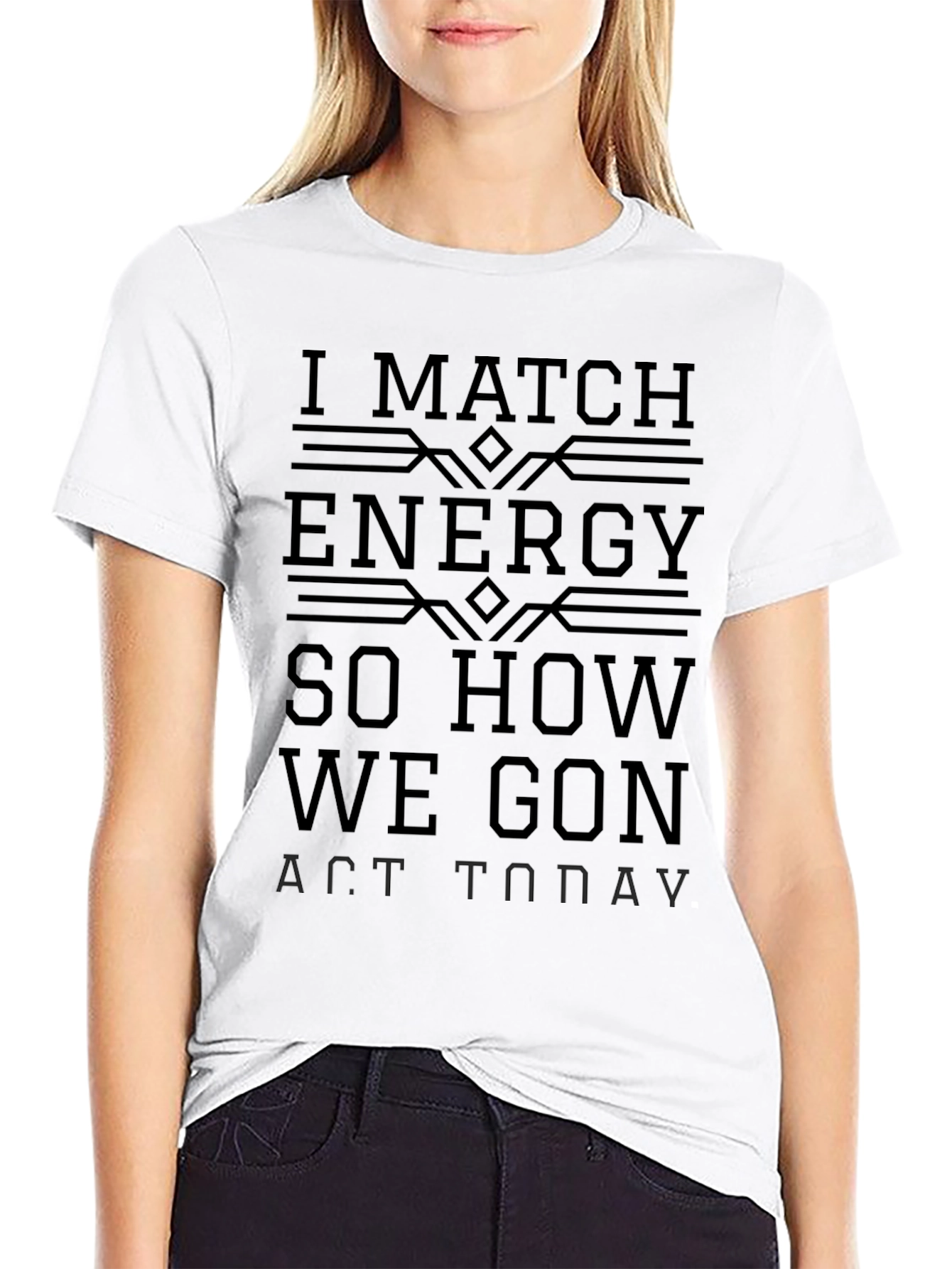 I Match Energy Black Graphic Tee
