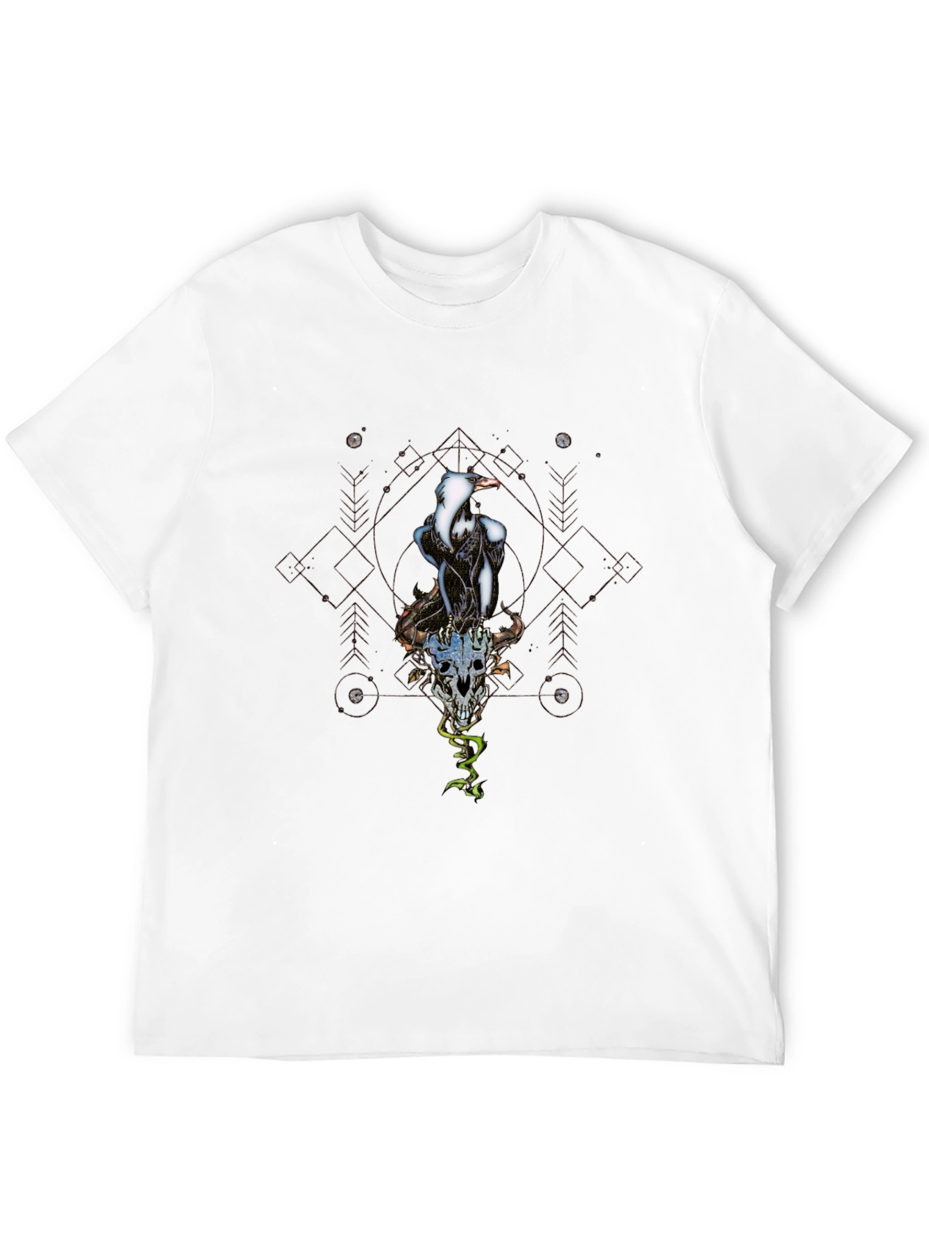 Raven Skull T-Shirt - Gothic Style