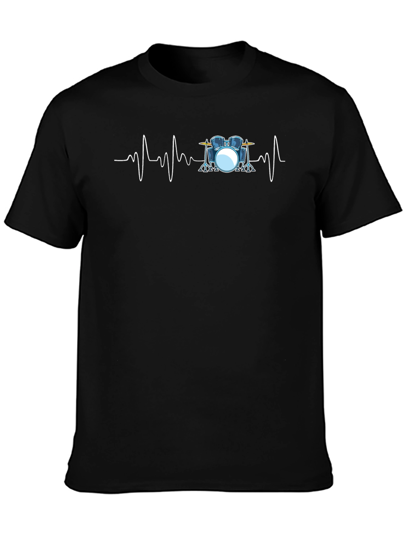 Drum Heartbeat Black Graphic T-Shirt