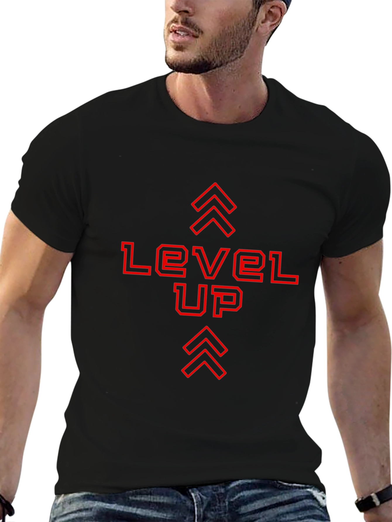 Level Up Graphic Tee - Black Gamer Shirt