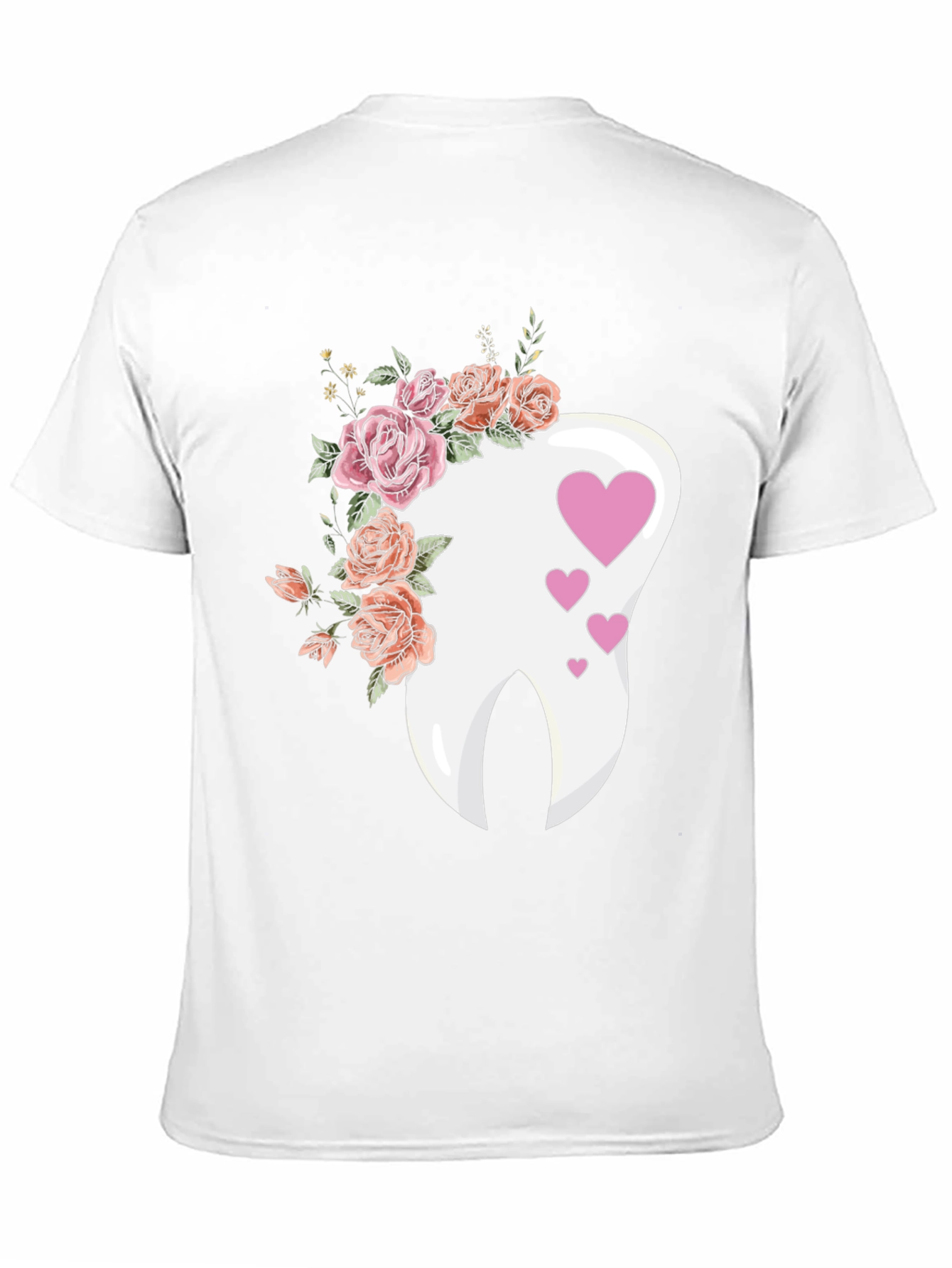 Floral Tooth Heart Graphic Tee - Dentist Gift